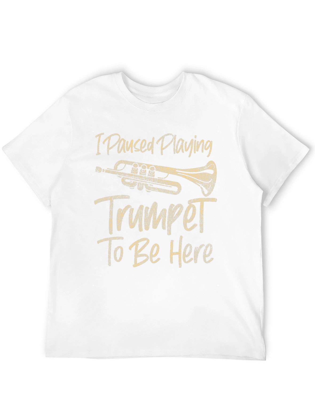 Black Trumpet Player Humor Graphic Tee - Black Cotton T-Shirt view 12