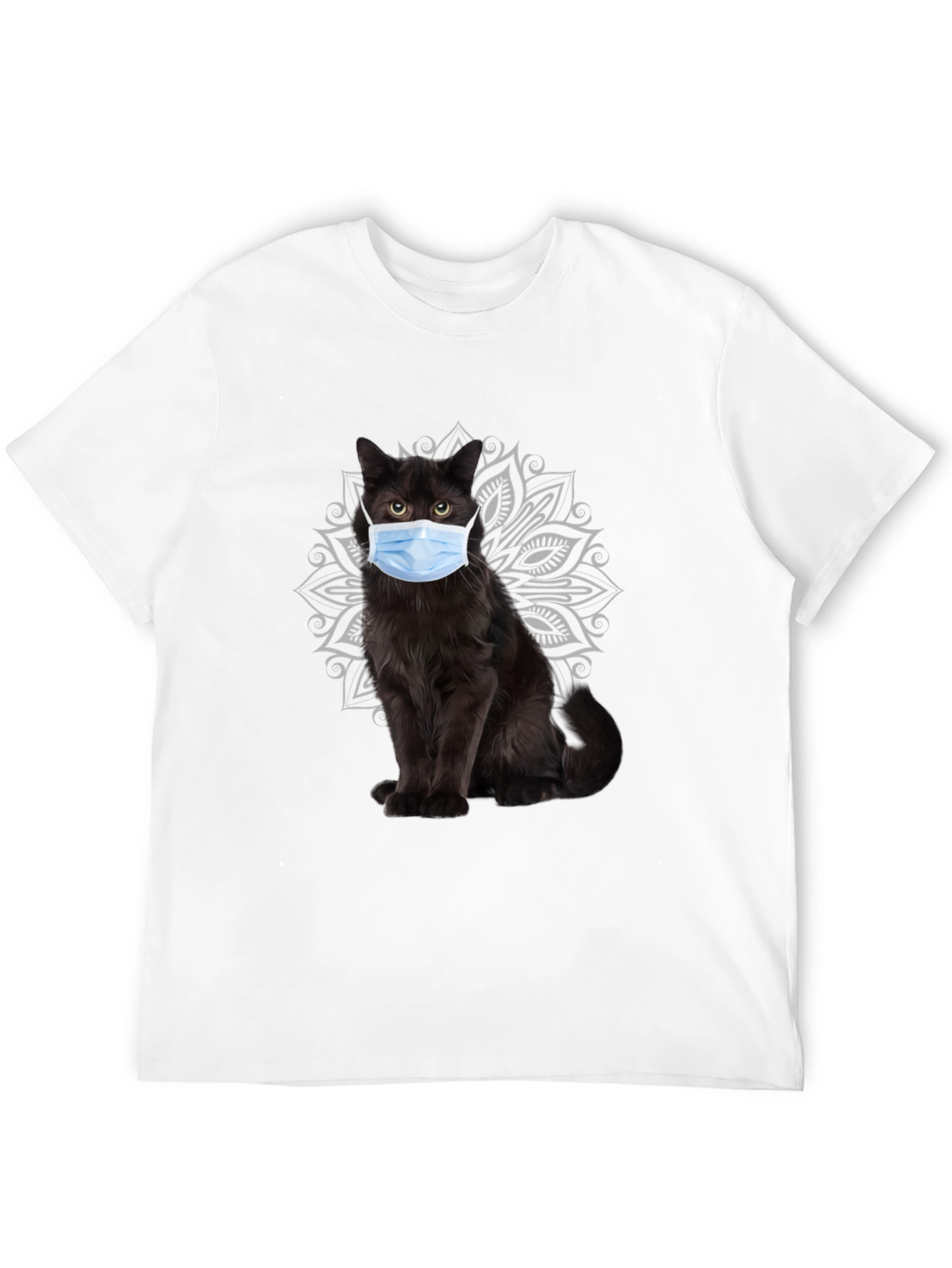 Black Masked Cat Graphic Tee - Unique Novelty T-Shirt view 12