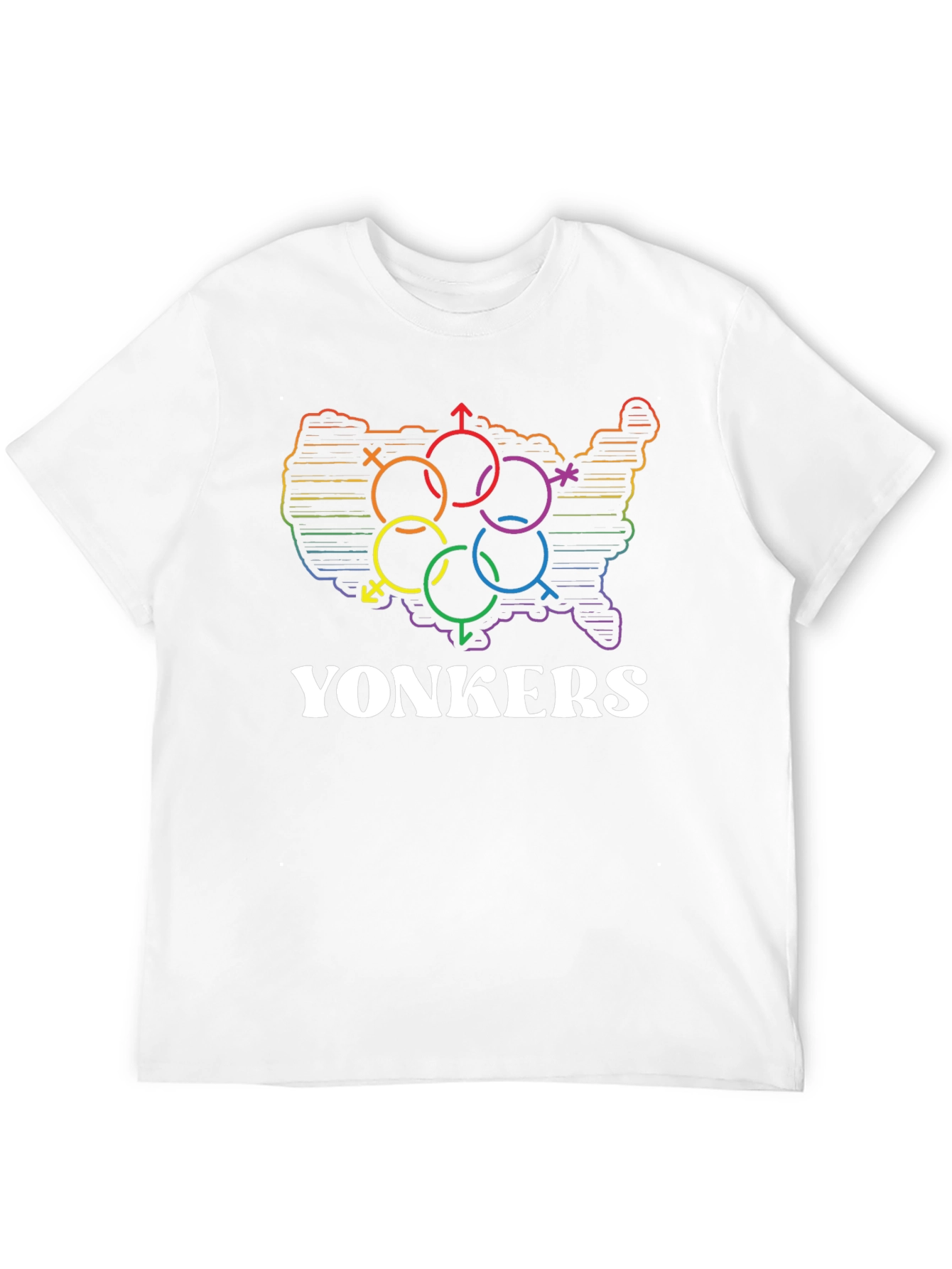 Yonkers Pride Rainbow USA Map T-Shirt - 12