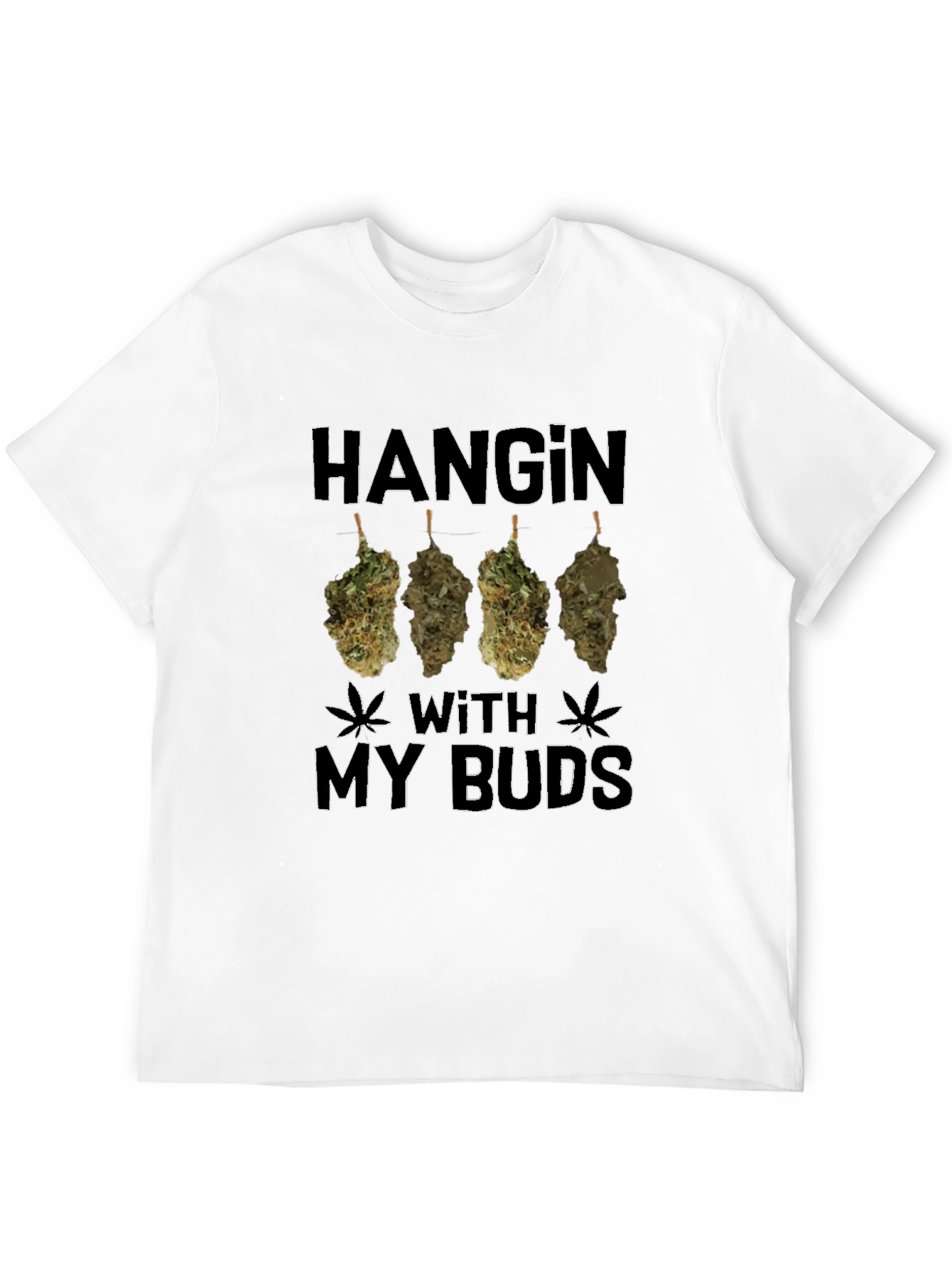 Black Hanging With My Buds Graphic Tee - Marijuana Theme view 12