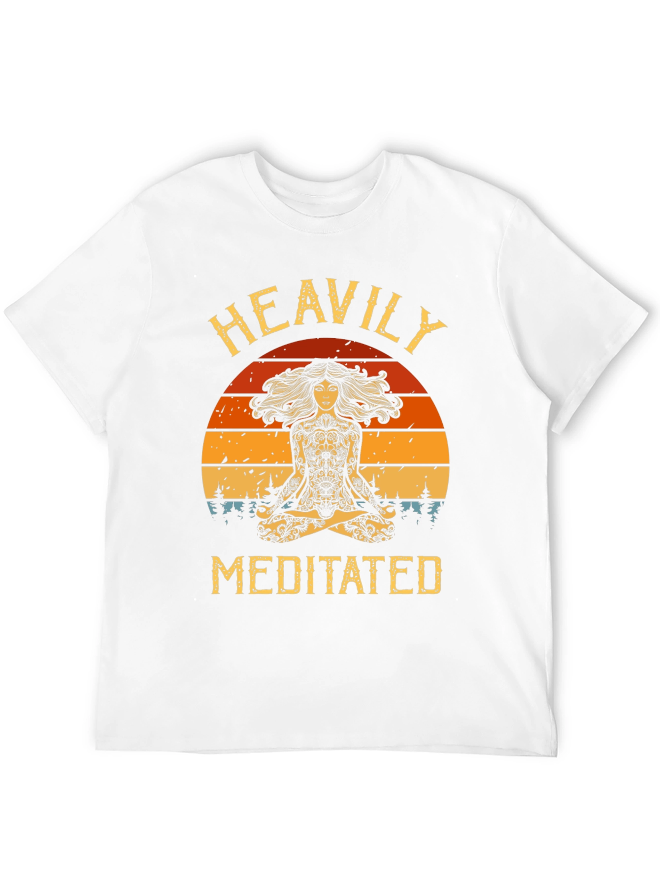 Black Heavily Meditated Graphic Tee - Yoga Meditation Shirt view 12