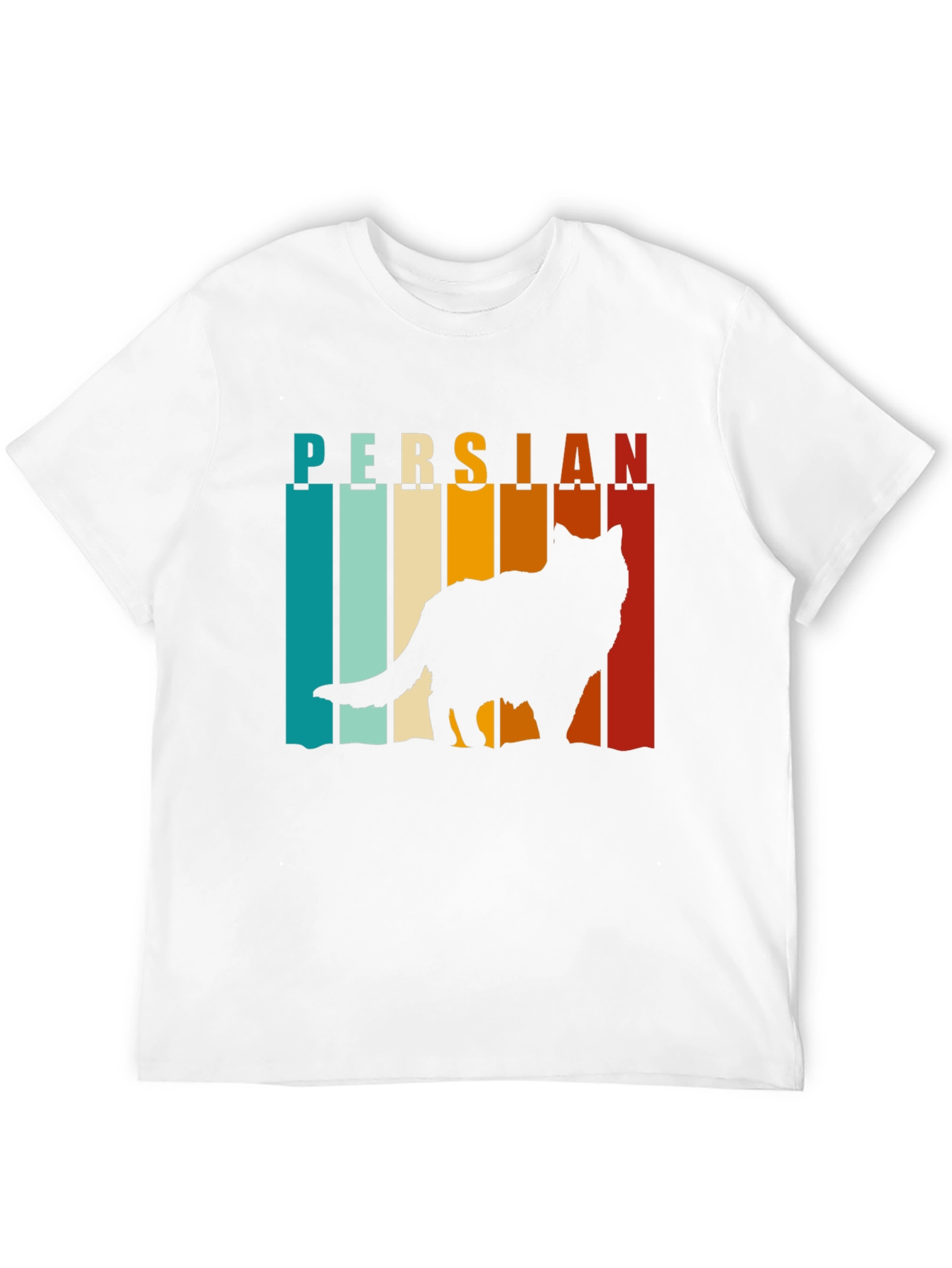 Black Retro Persian Cat T-Shirt view 12