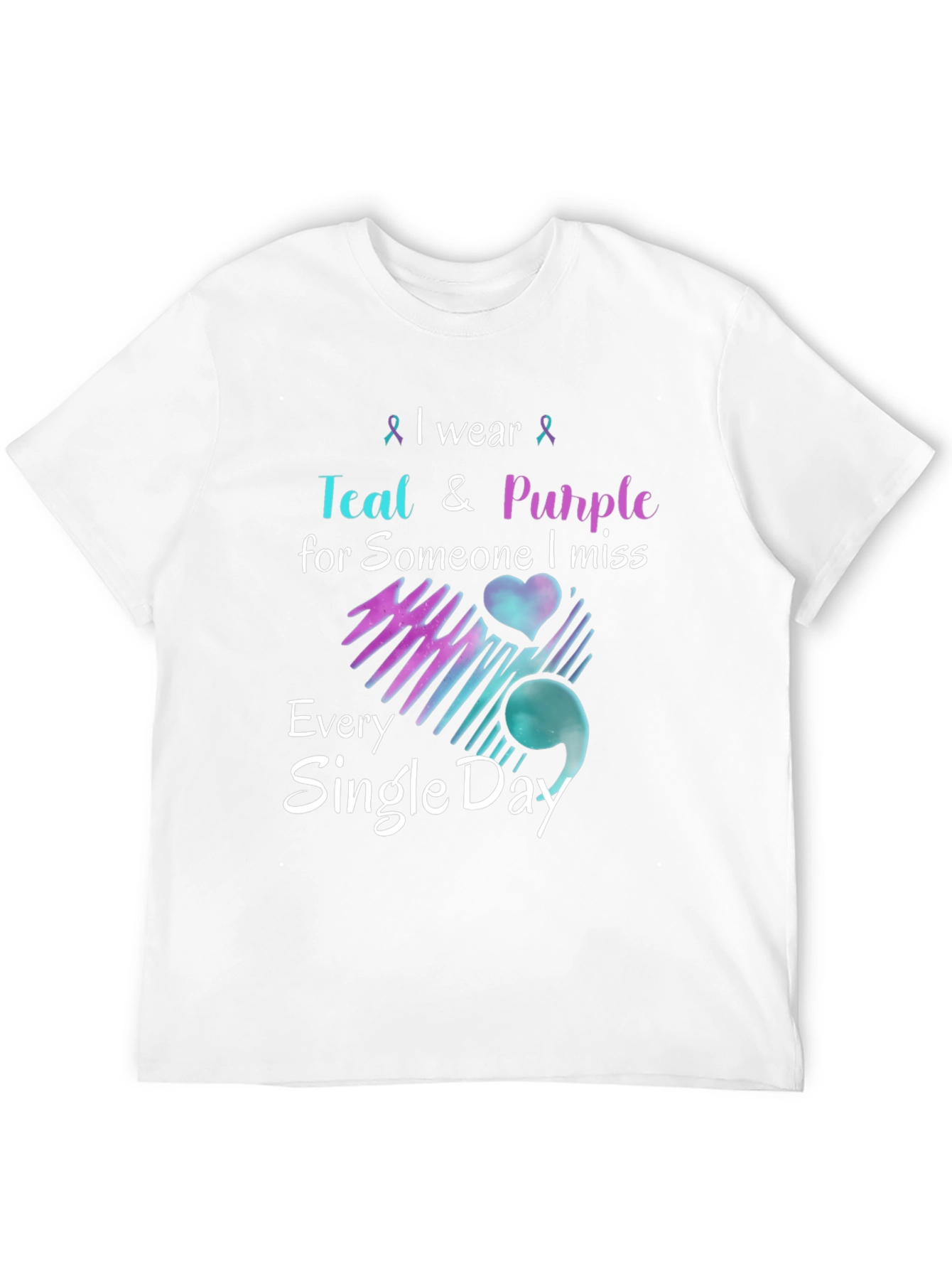 Black Teal & Purple Remembrance T-Shirt - Missed Loved One view 12