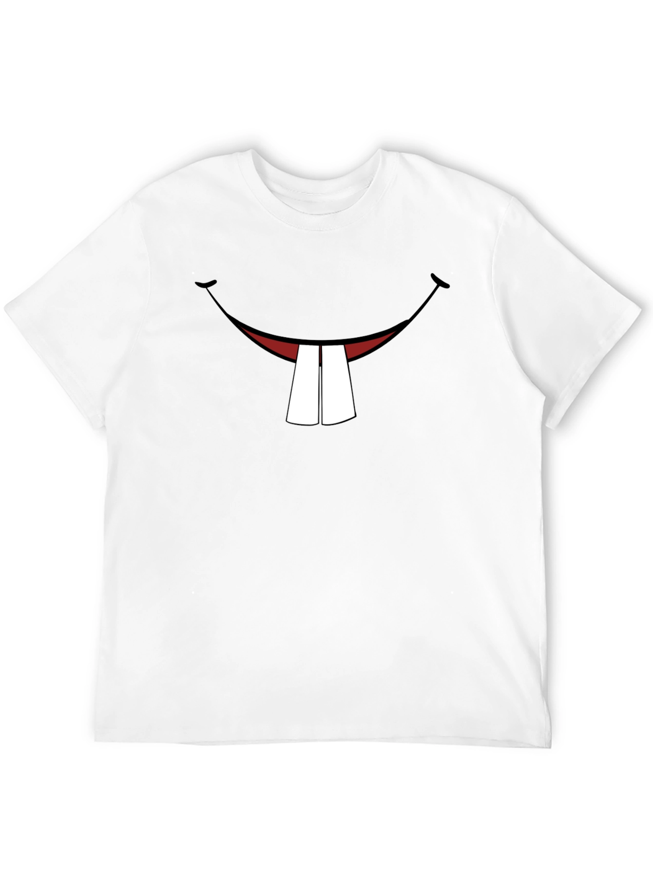 Black Funny Bunny Teeth Graphic Black T-Shirt view 12