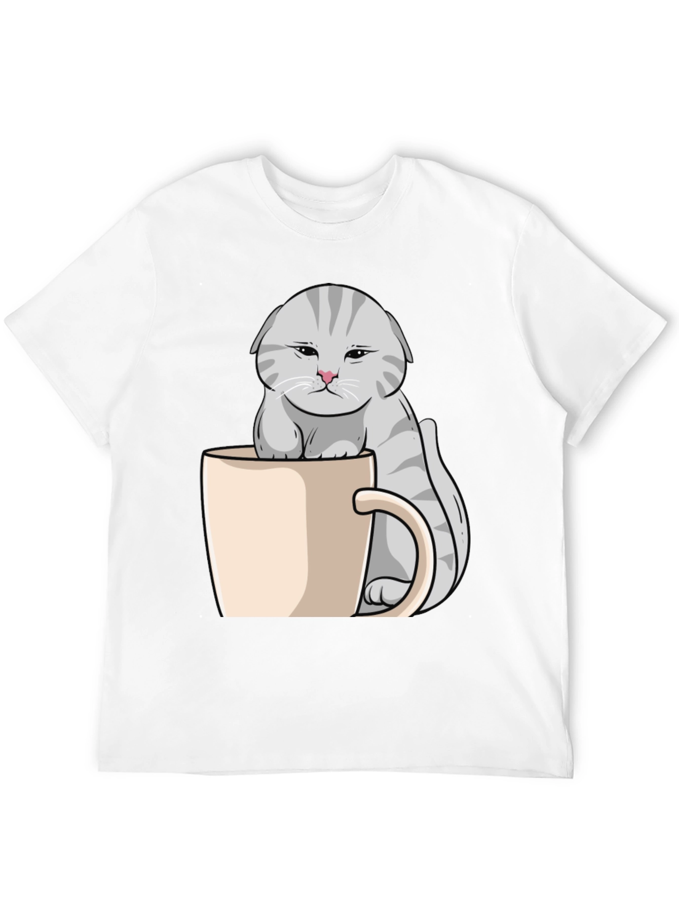 Black Grumpy Cat Mug T-Shirt - Novelty Kitten Tee view 12