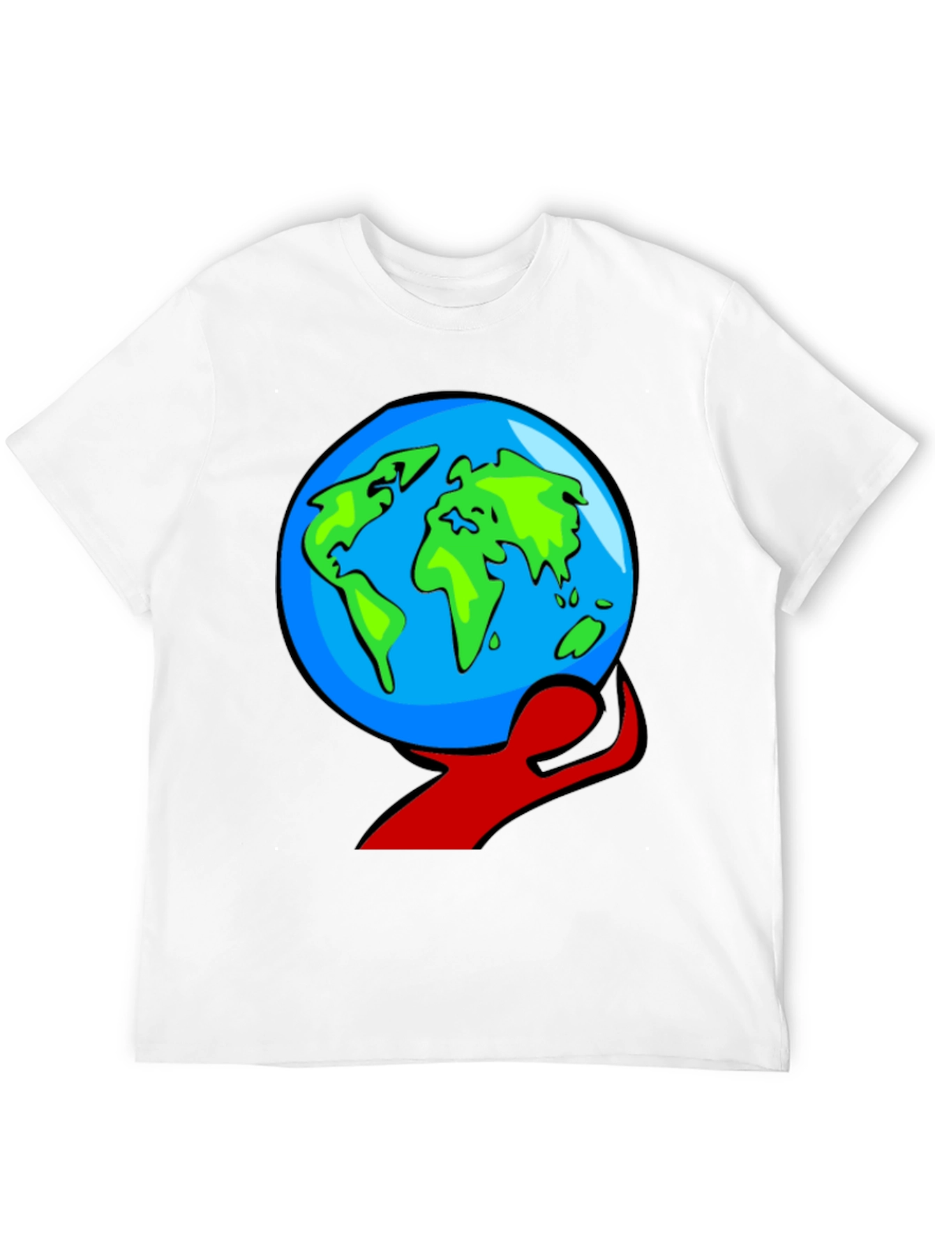 Black World in Hand Graphic Tee - Black Cotton T-Shirt view 12