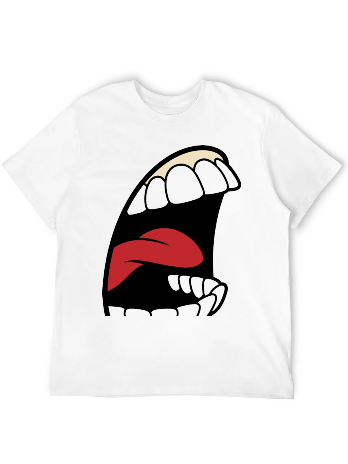 Black Cartoon Mouth Graphic Tee - Expressive Style view 12