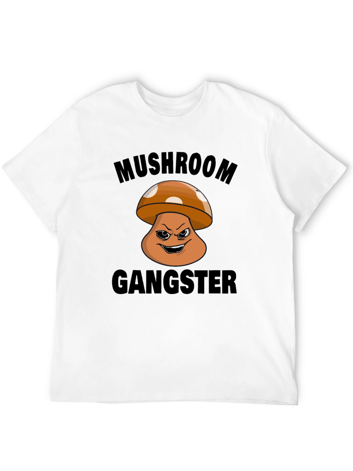 Black Mushroom Gangster Graphic T-Shirt - Black view 12