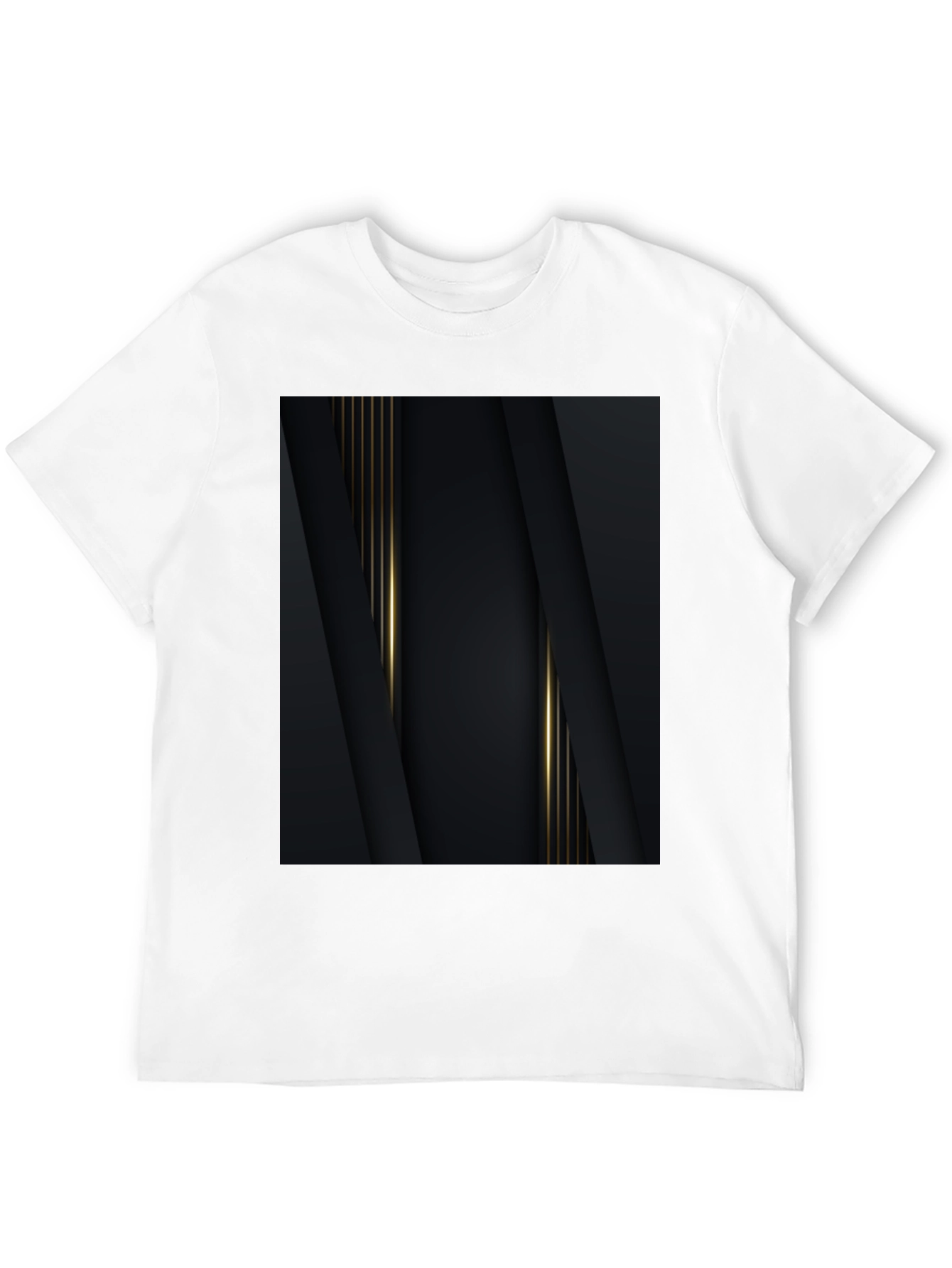 Black Elegant Black & Gold Abstract Design Tee view 12