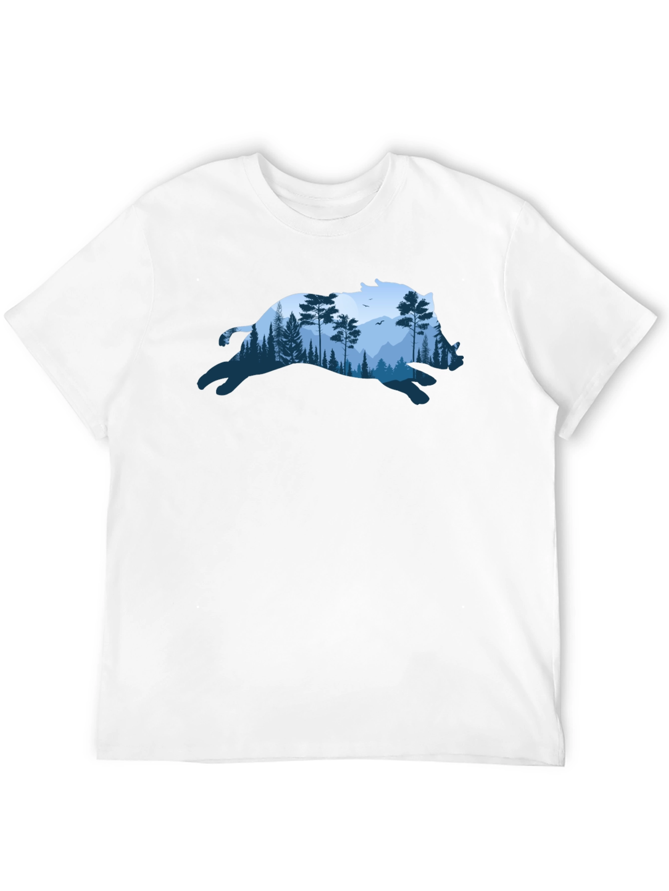 Black Wild Boar Forest Tee - Nature Inspired Black T-Shirt view 12