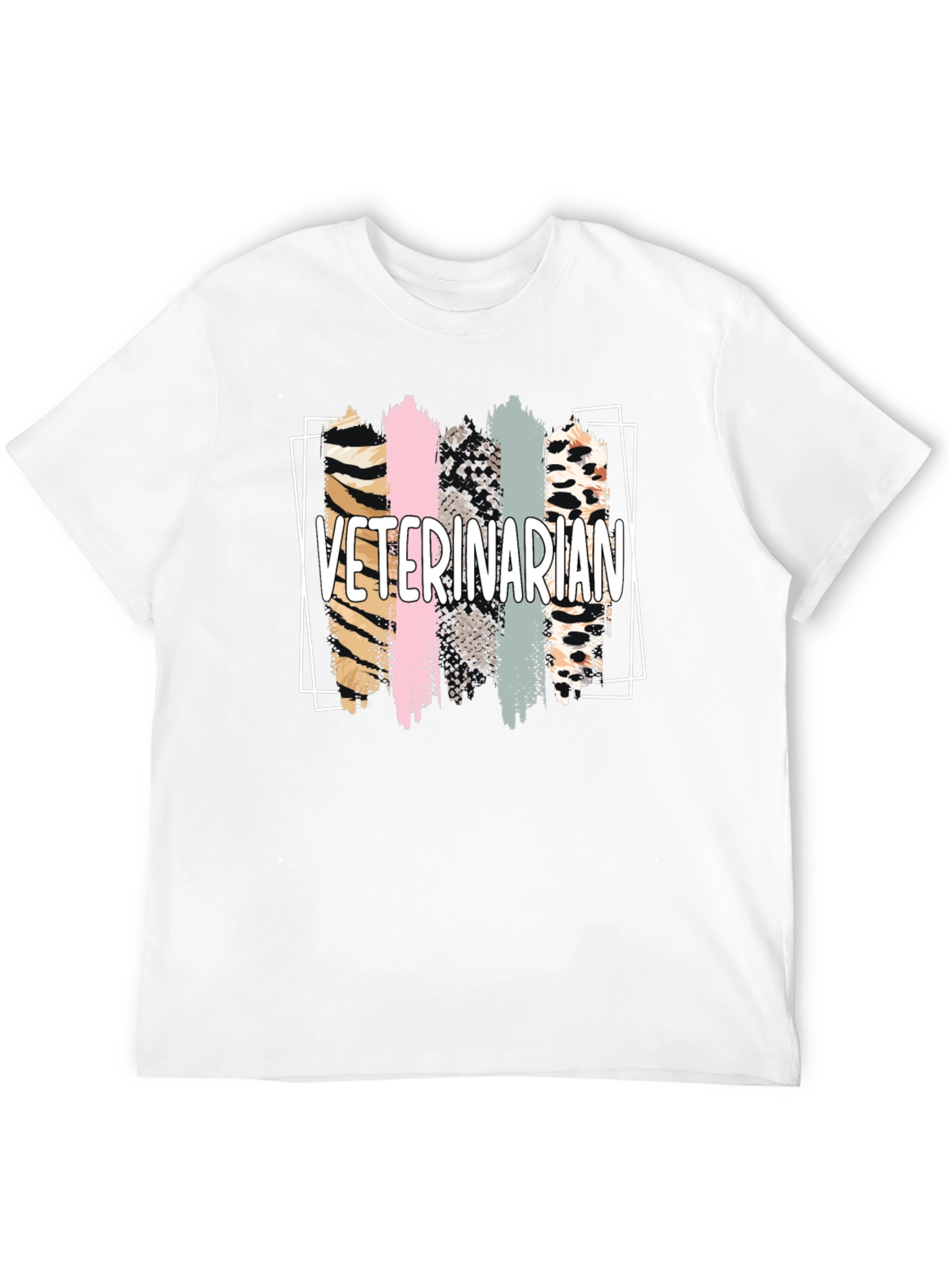 Black Veterinarian Animal Print T-Shirt view 12