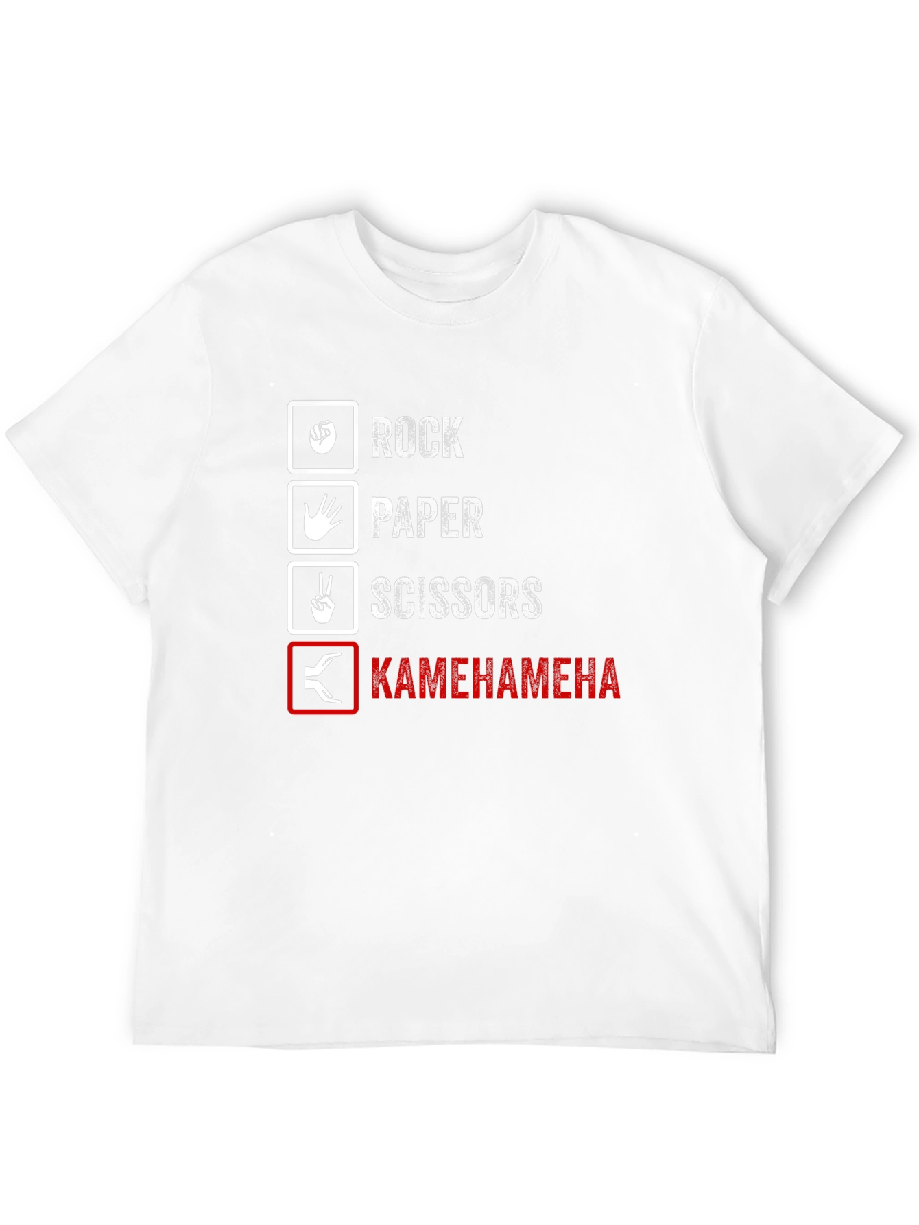 Black Rock Paper Scissors Kamehameha Funny T-Shirt view 12