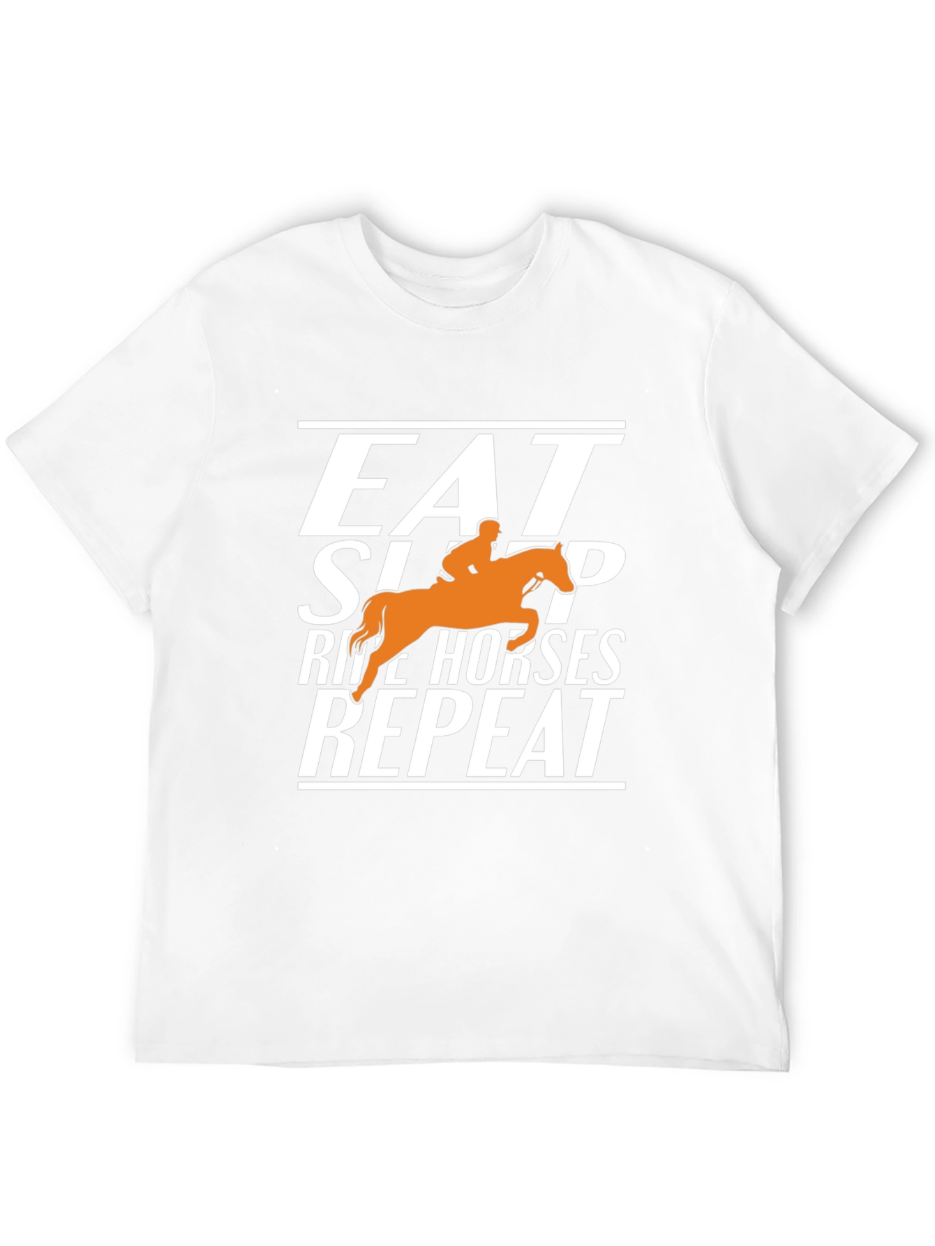 Black Eat Sleep Ride Horses Repeat Graphic Tee view 12