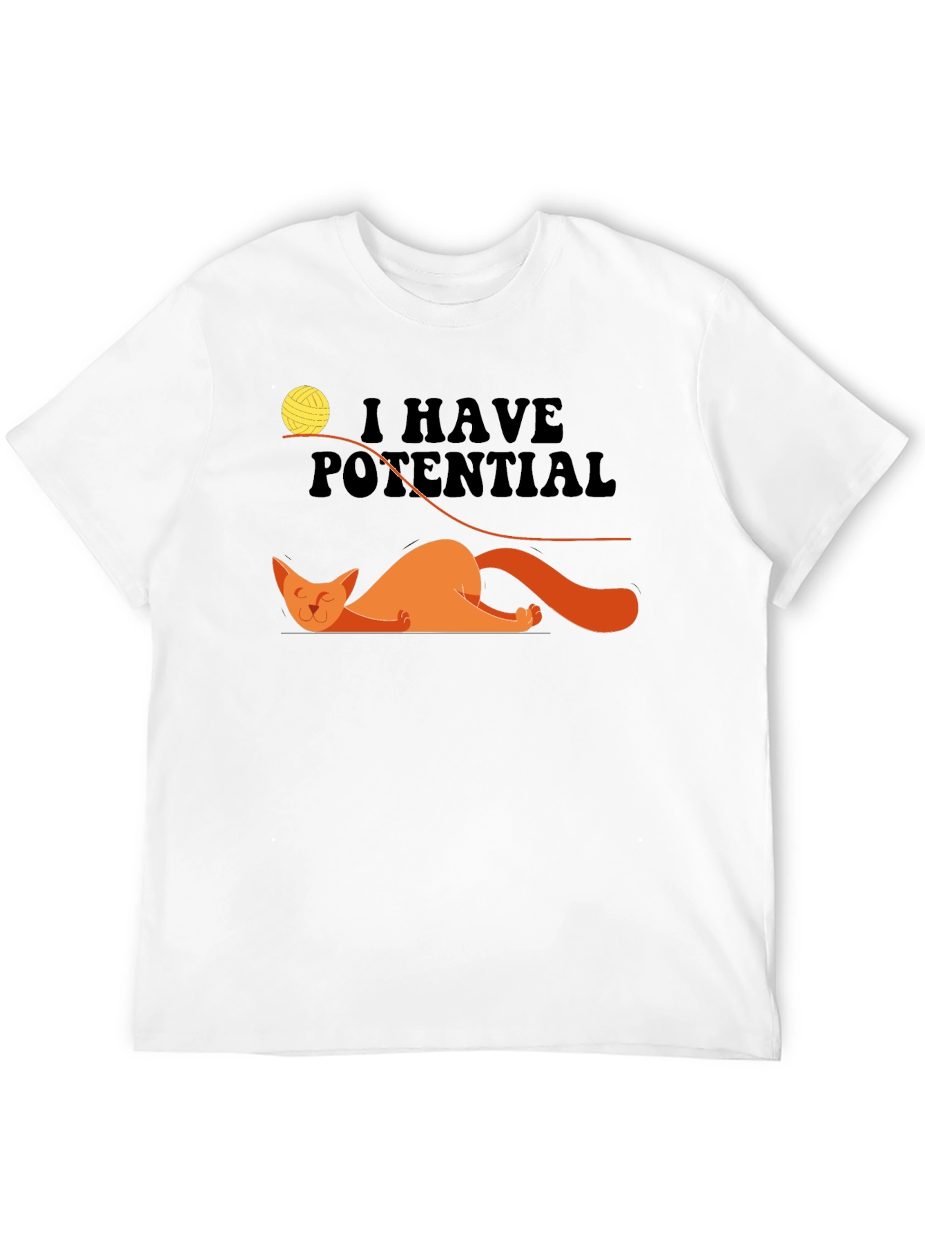 Black I Have Potential Cat T-Shirt view 12