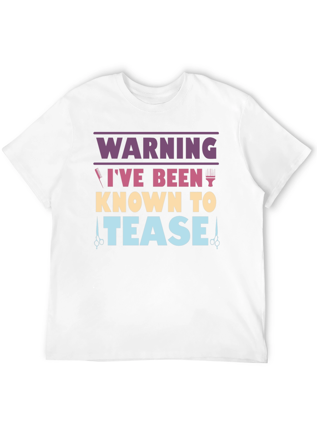 Black Warning I've Been Known To Tease Barber/Hair Stylist Graphic Tee view 12