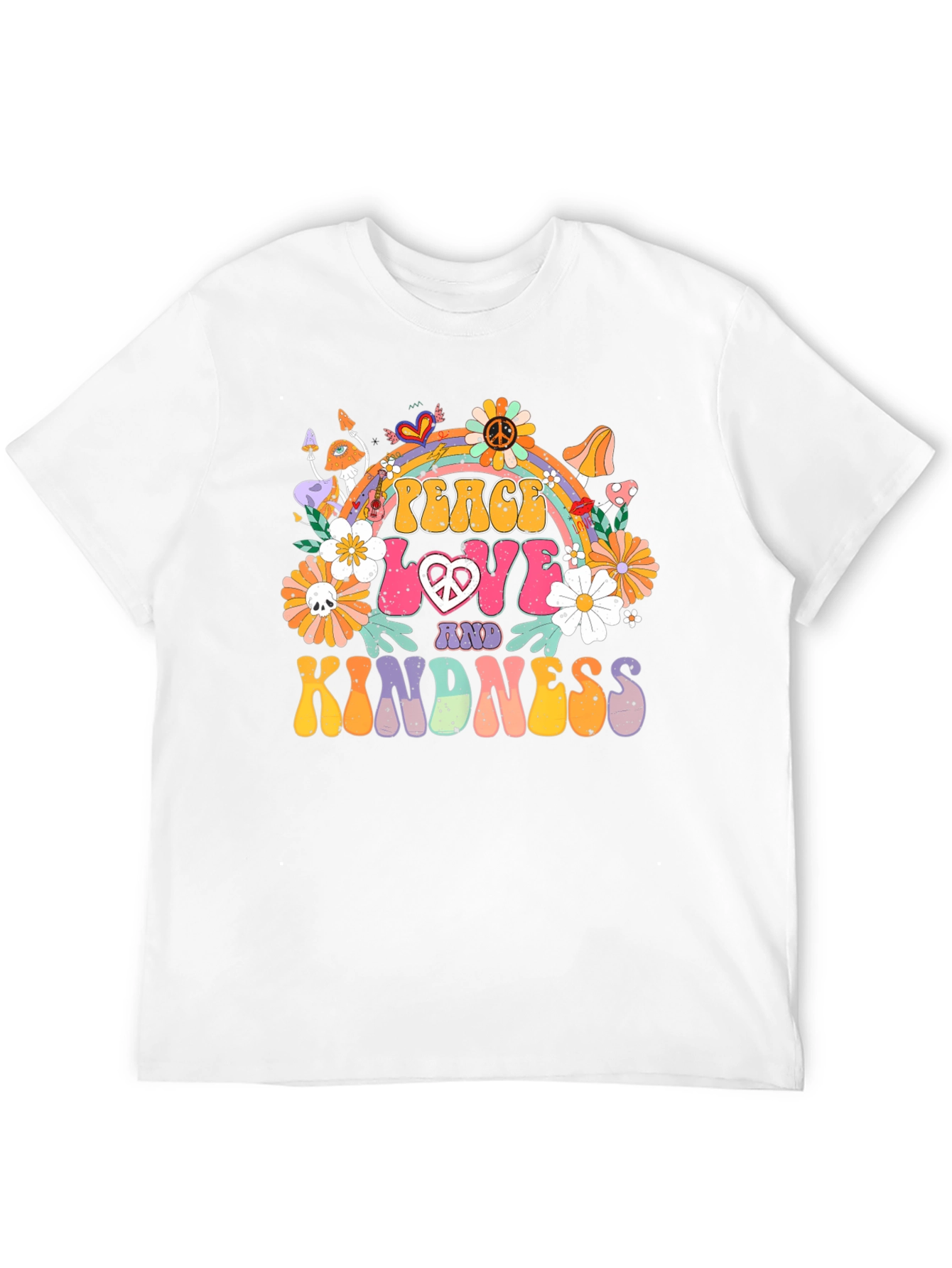 Black Peace Love Kindness Retro Graphic Tee view 12