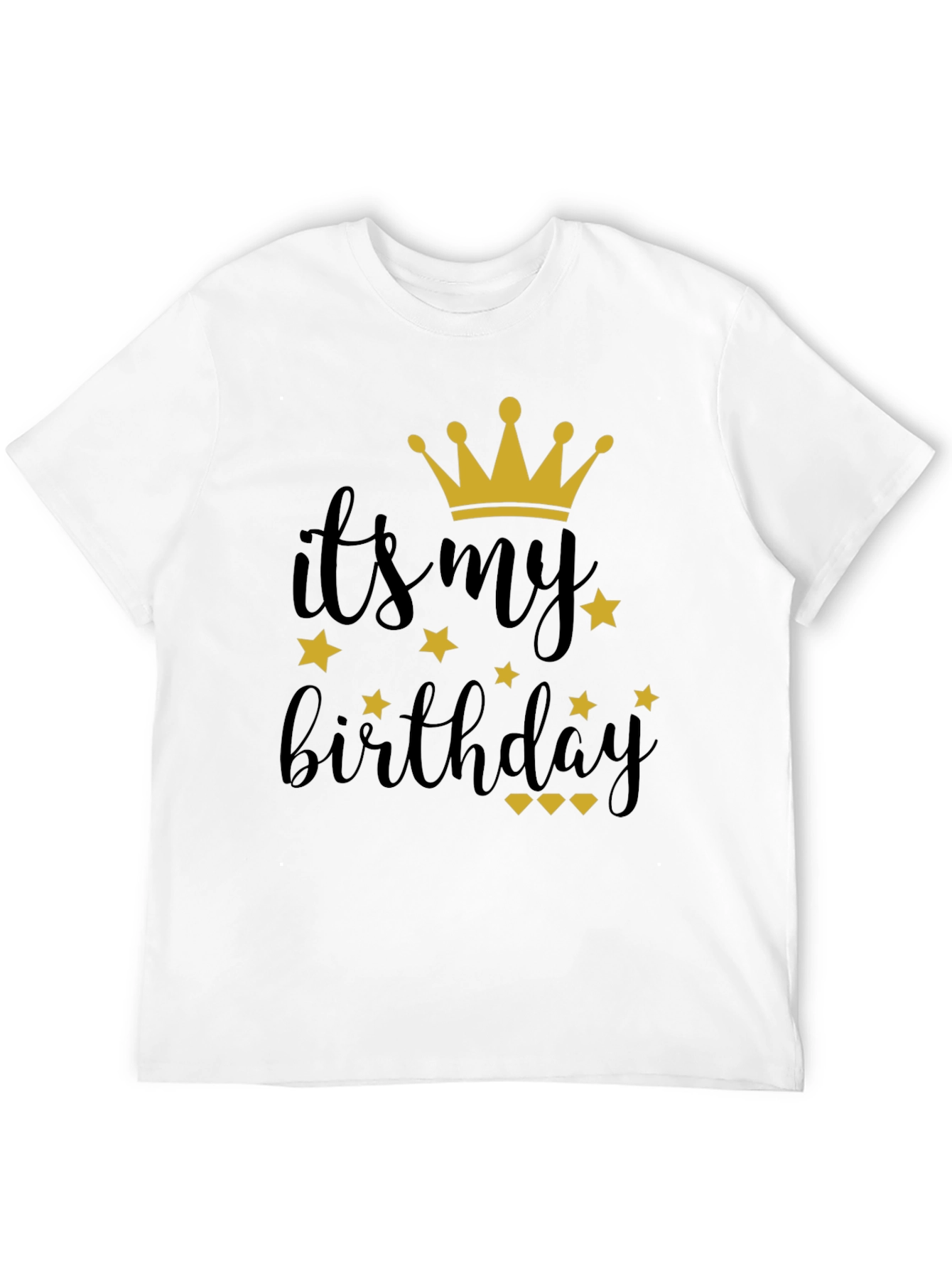 It's My Birthday Shirt - Black Tee with Gold Crown - 12