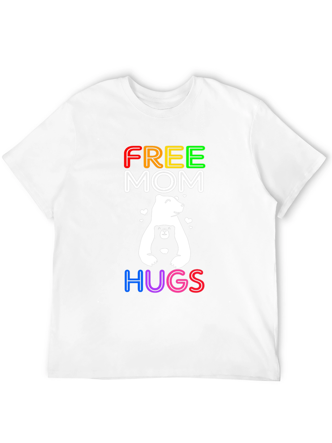 Black Free Mom Hugs Bear Graphic Tee view 12