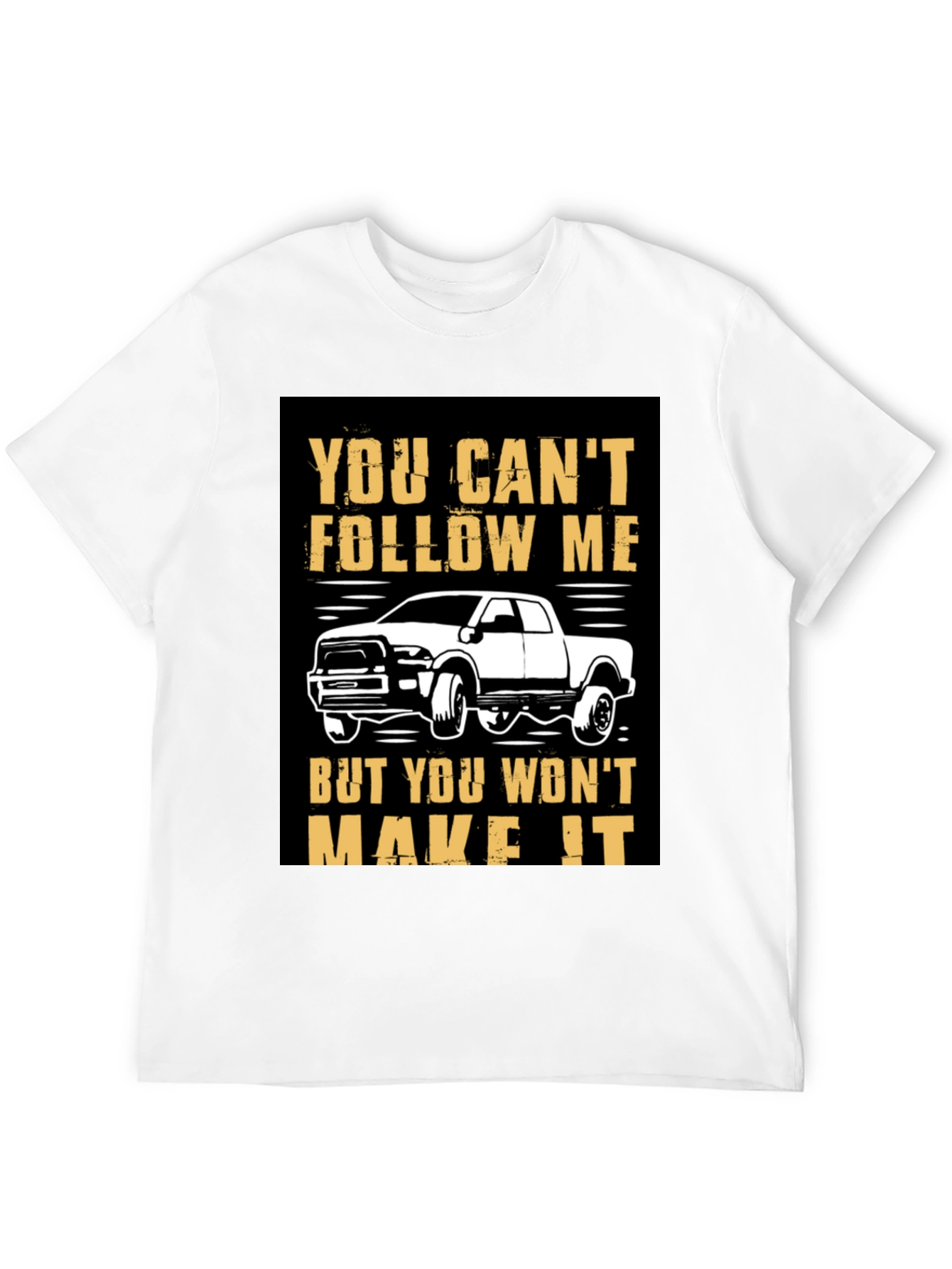 Black You Can't Follow Me Black Graphic T-Shirt view 12