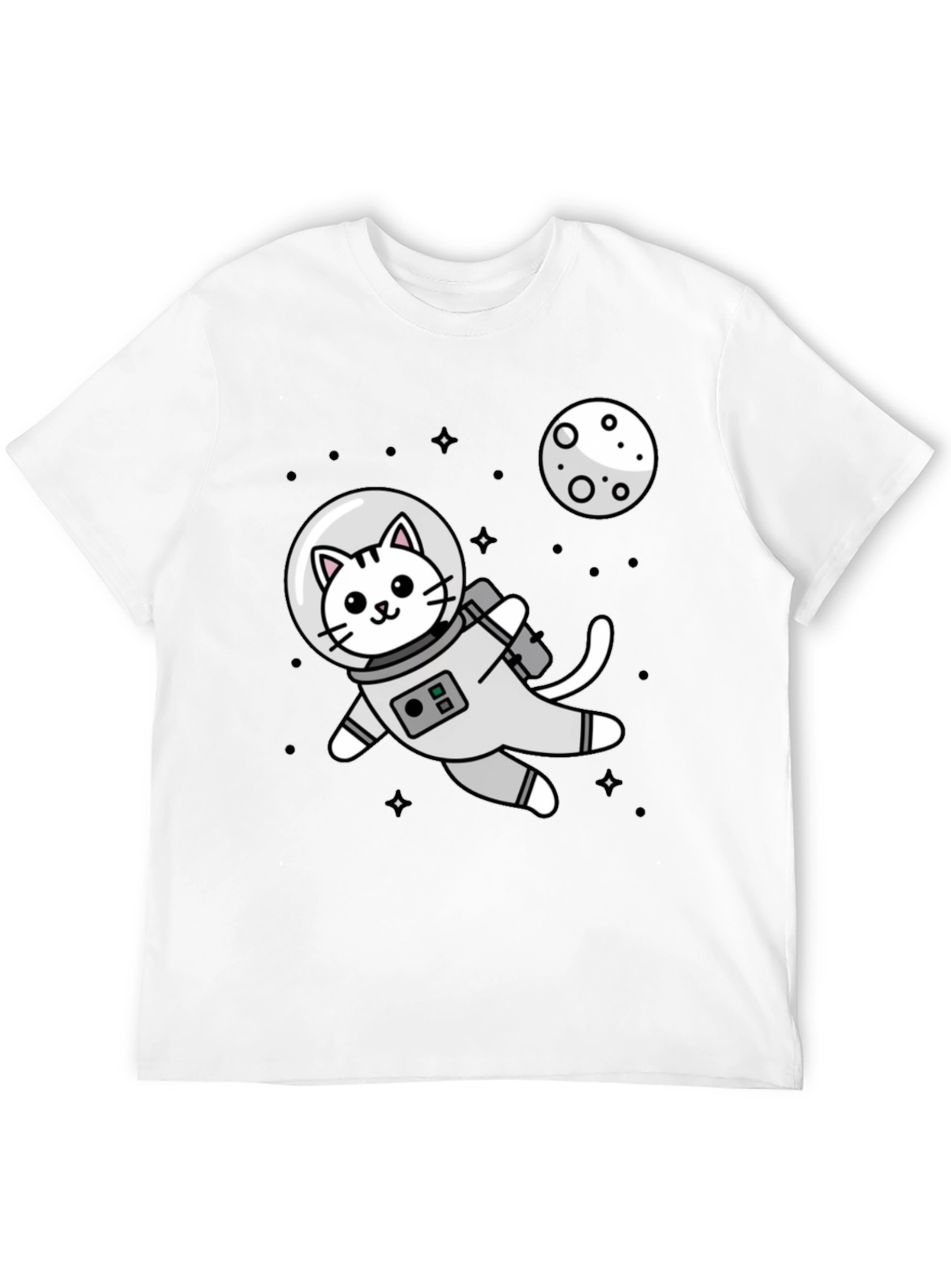 Black Astronaut Cat Graphic T-Shirt - Space Kitten Tee view 12