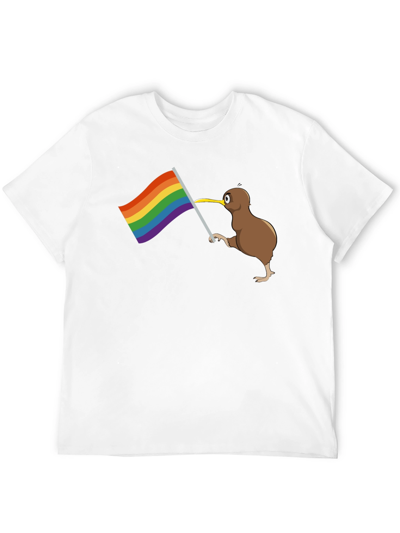 Black Kiwi Bird Pride Flag Graphic Tee view 12