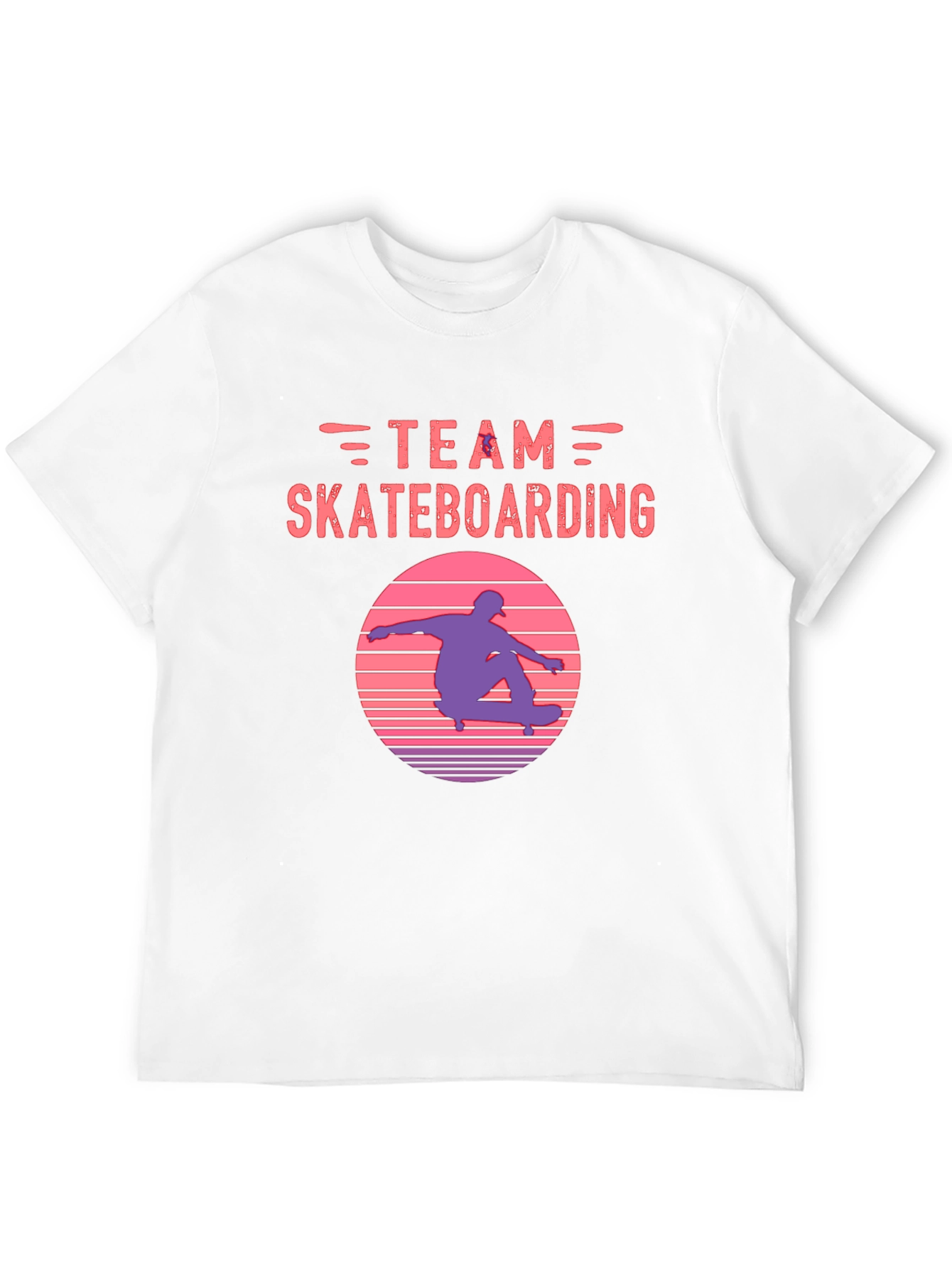 Black Team Skateboarding Graphic Tee - Retro Sunset Skater Shirt view 12