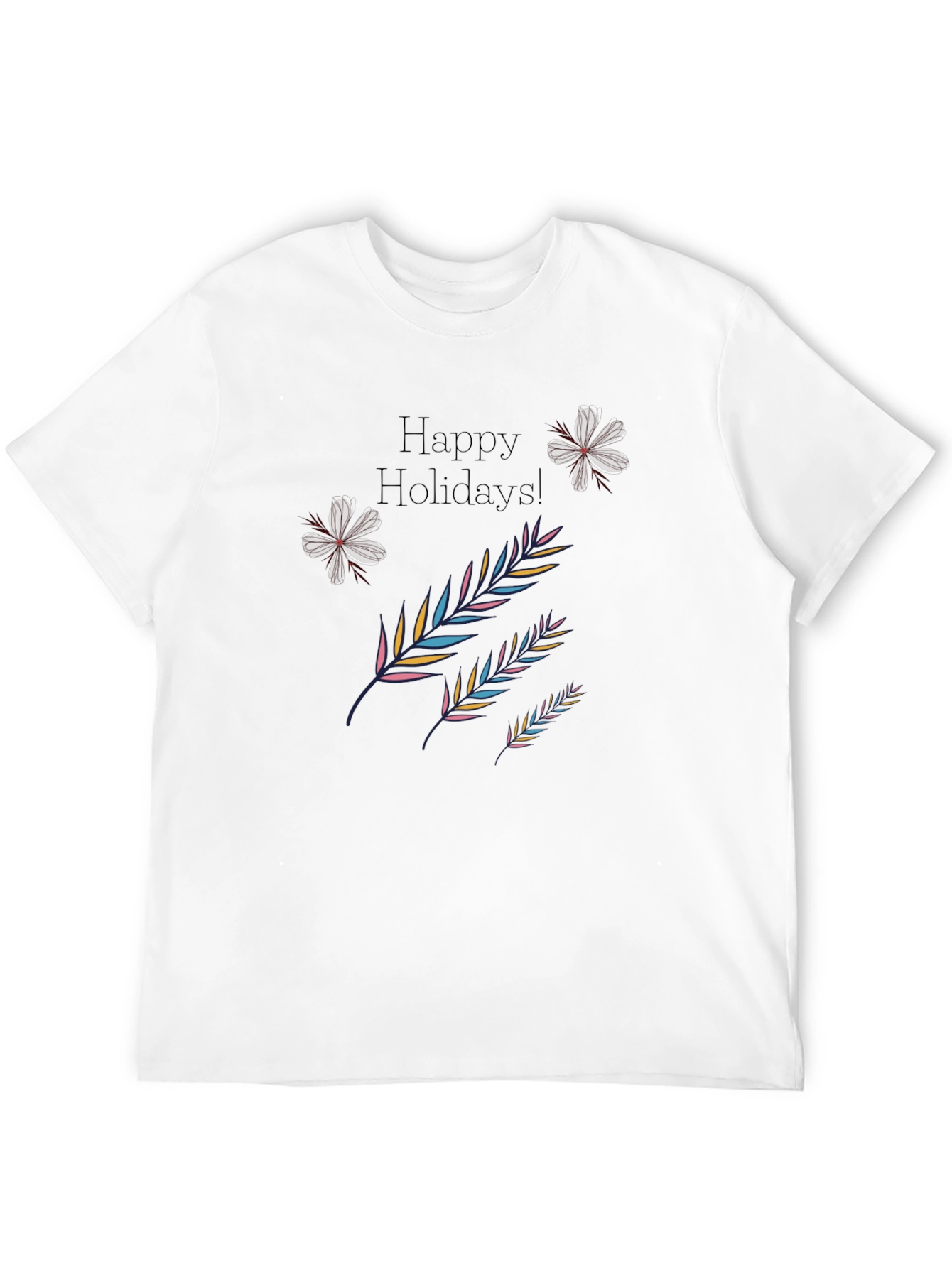 Black Festive Holiday Print Black T-Shirt view 12