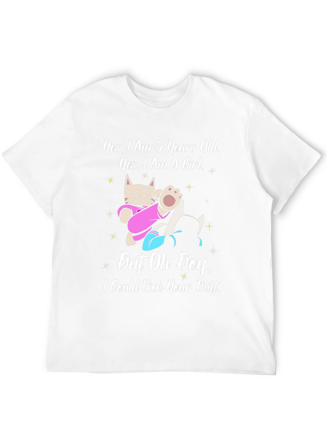 Black Funny "5 Years Old Girl" Graphic T-Shirt view 12