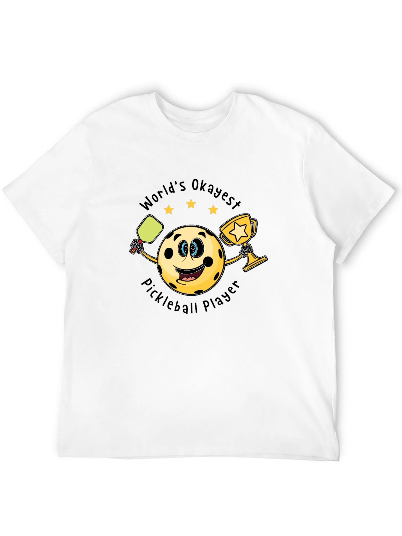 Black World's Okayest Pickleball Player T-Shirt view 12