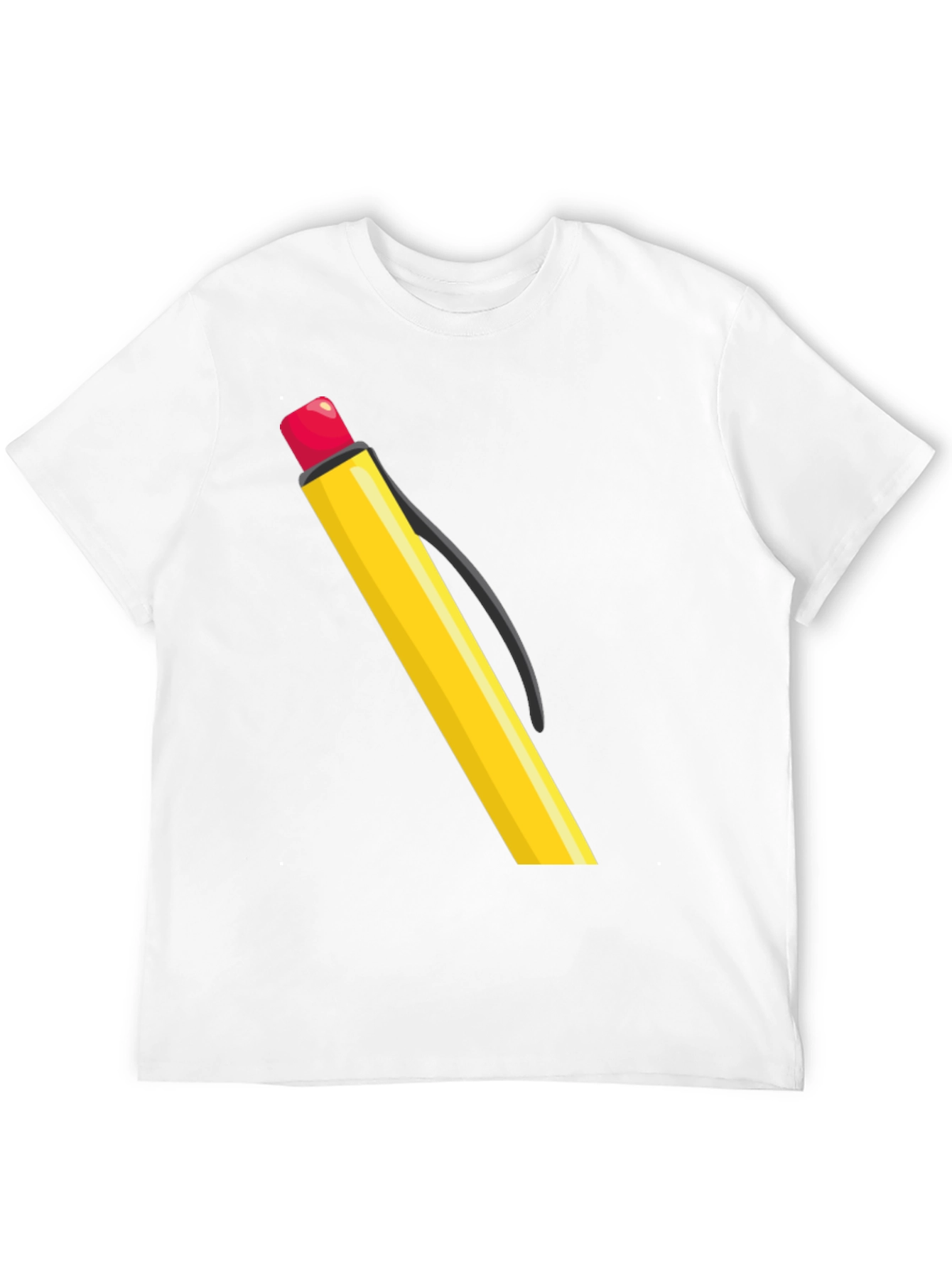 Black Pencil Graphic Tee - Black Cotton Casual Wear view 12