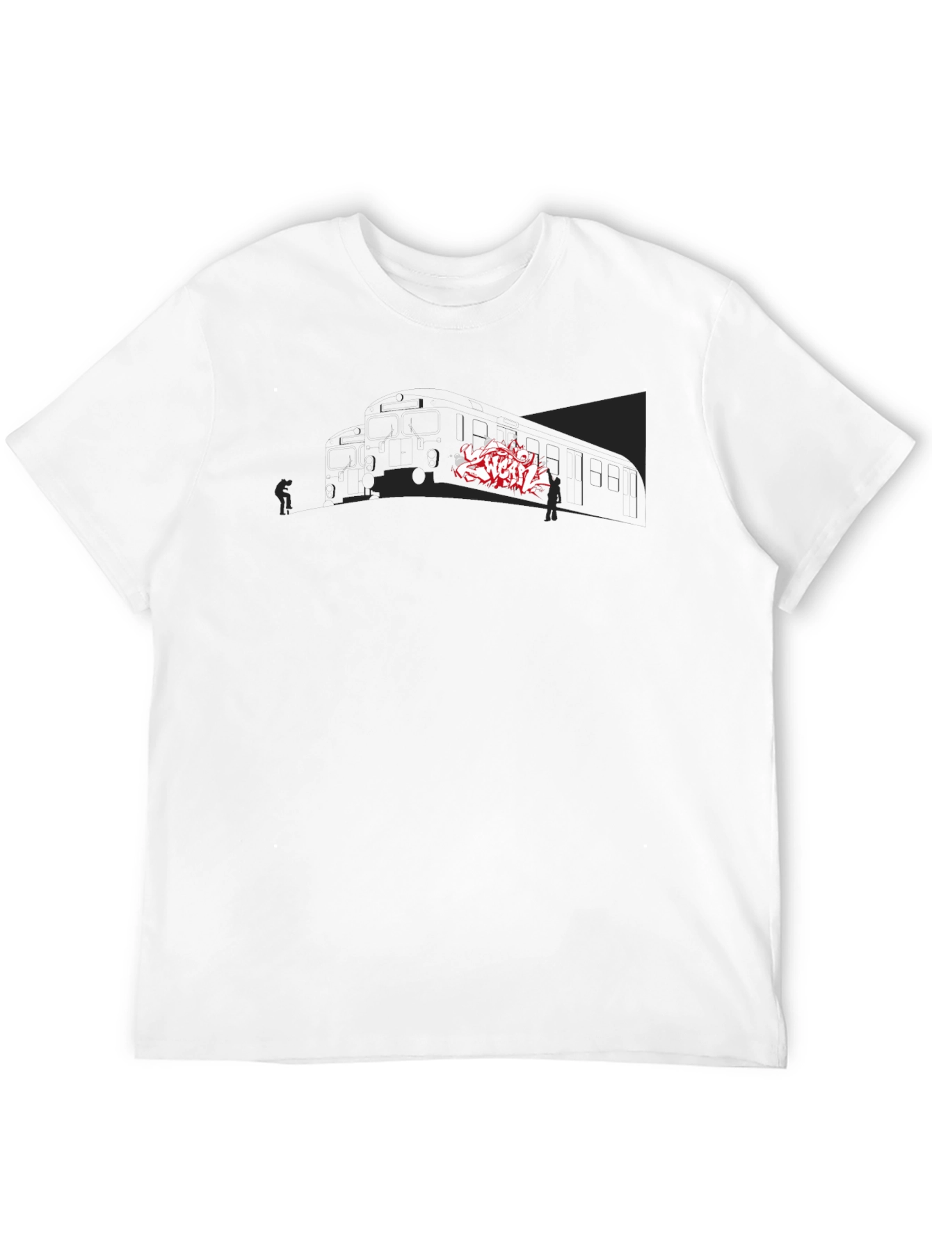 Black Urban Graffiti Tee - Street Art Inspired Graphic Print view 12