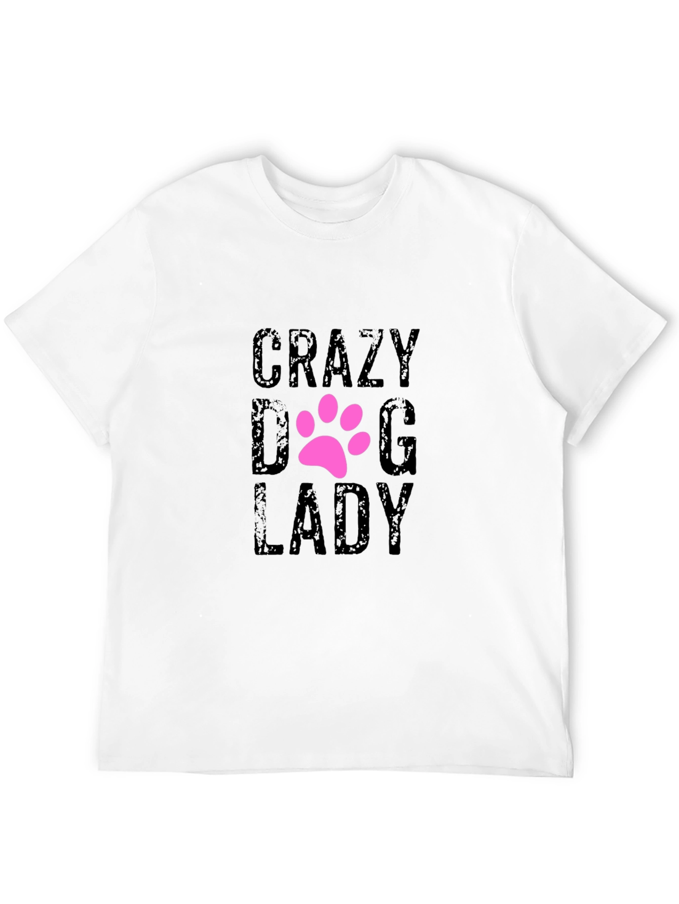 Black Crazy Dog Lady Graphic Tee - Black Cotton T-Shirt view 12