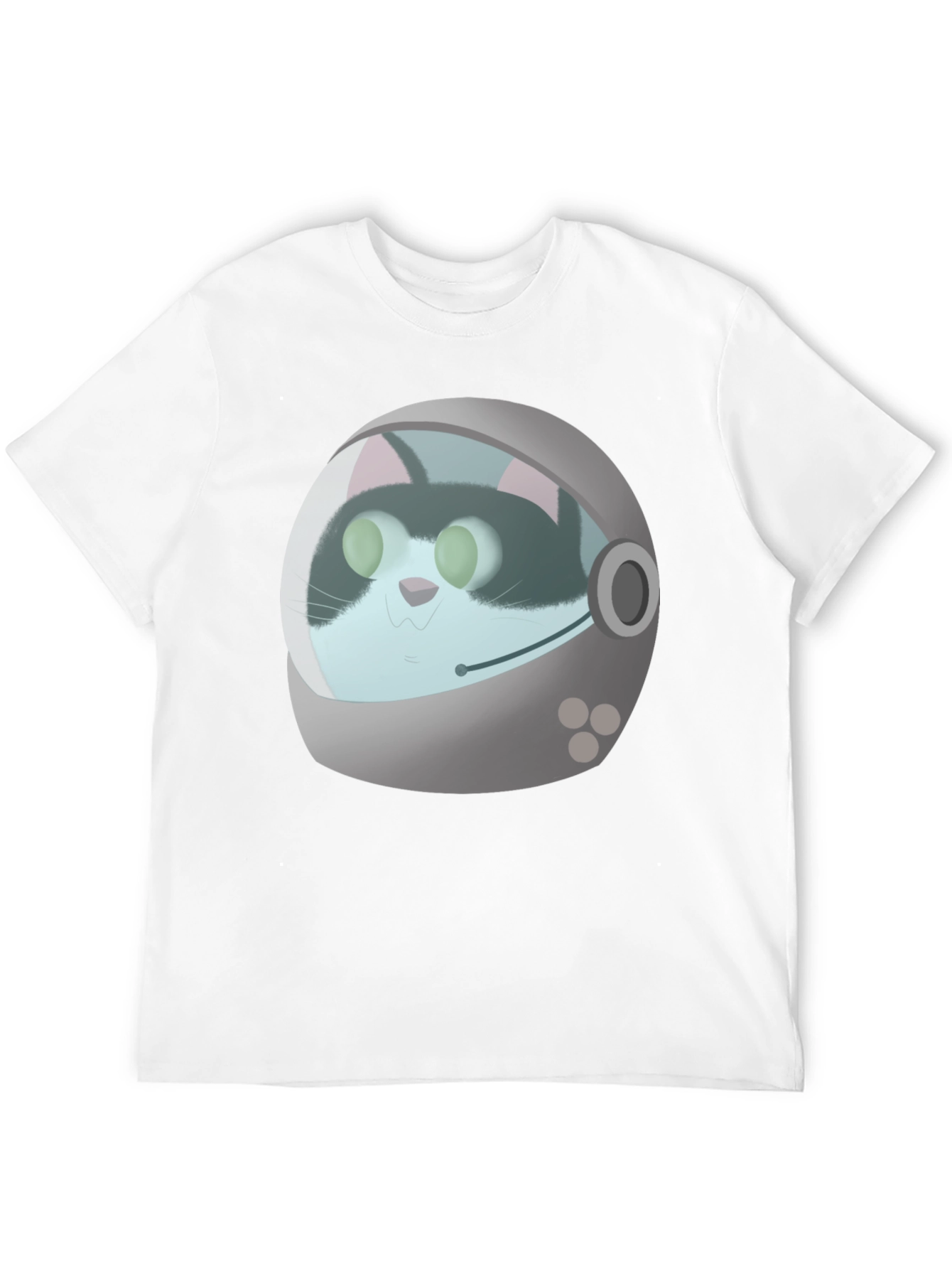 Black Astronaut Cat Graphic T-Shirt - Black Crew Neck Tee view 12