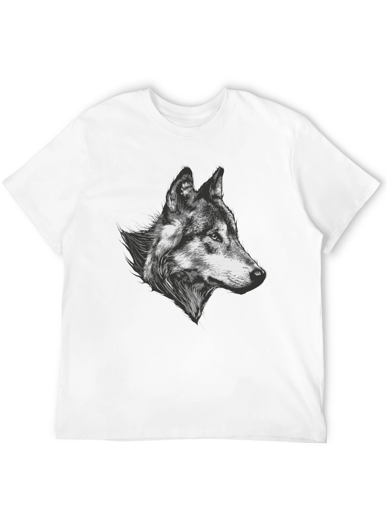 Black Wolf Graphic Tee - Black Cotton Blend T-Shirt view 12