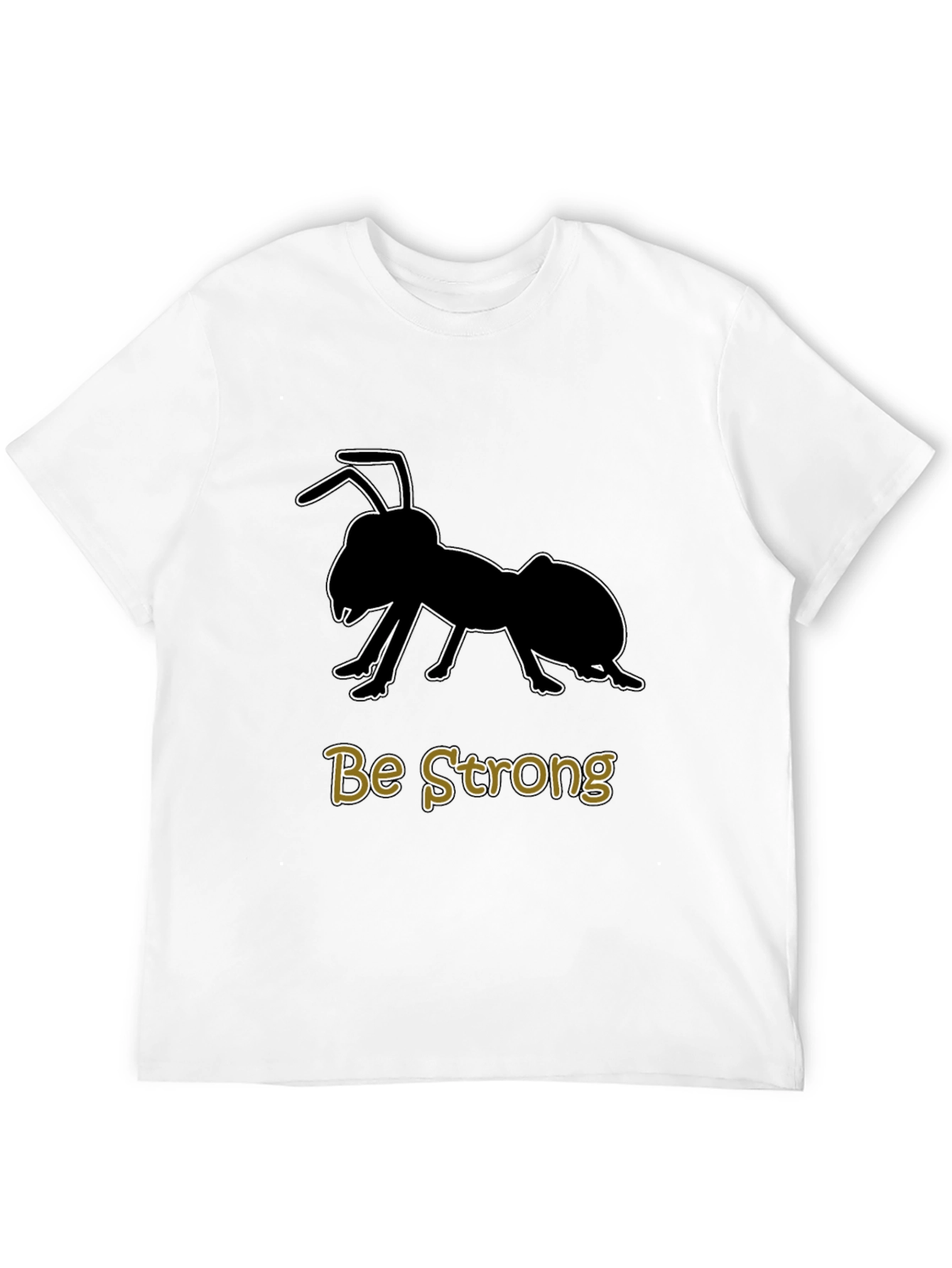 Black Be Strong Ant Graphic Tee - Motivational Black T-Shirt view 12