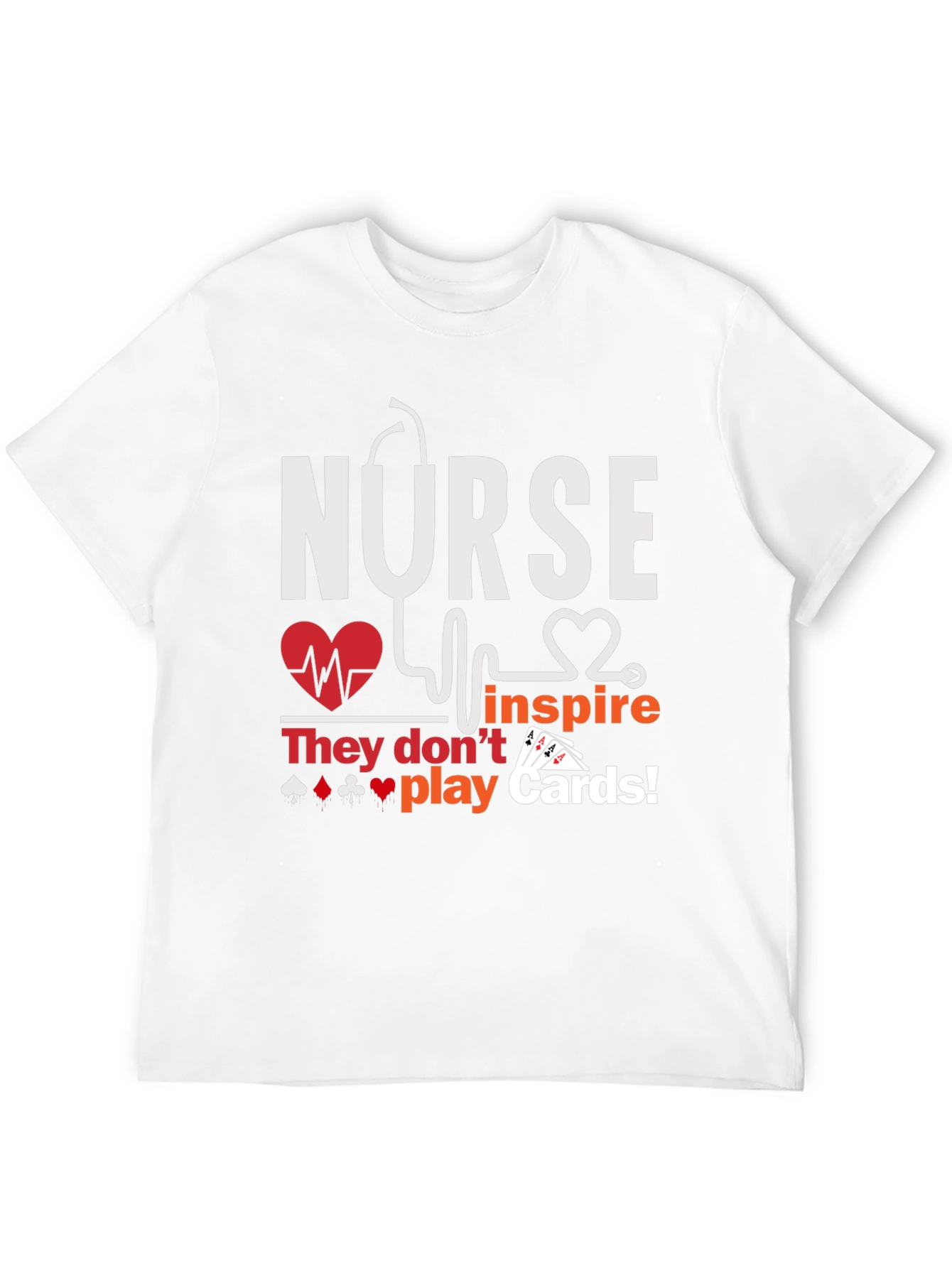 Black Nurse Inspire T-Shirt - Playing Card Design view 12