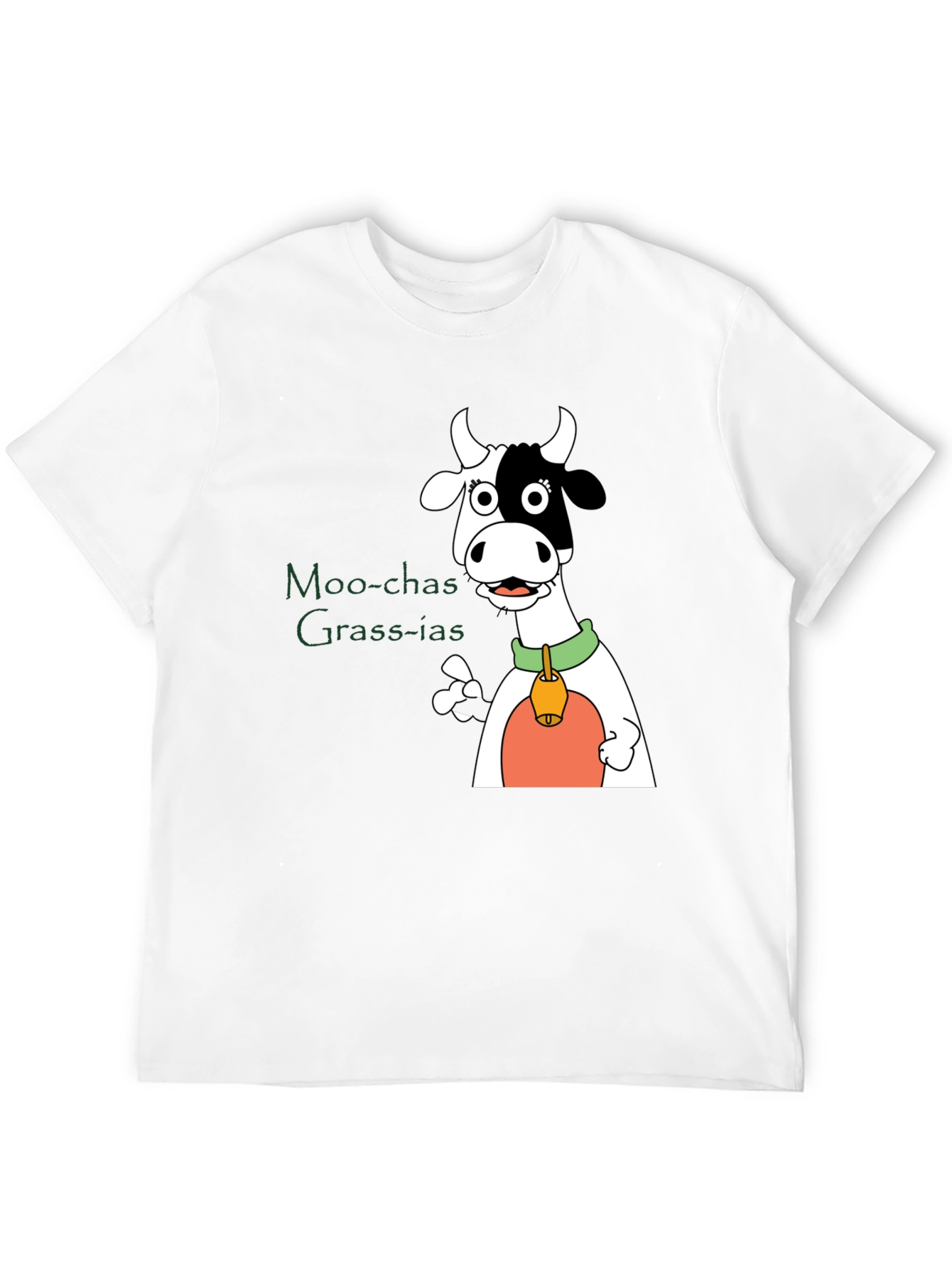 Black Moo-chas Grass-ias Cow Graphic Black T-Shirt view 12
