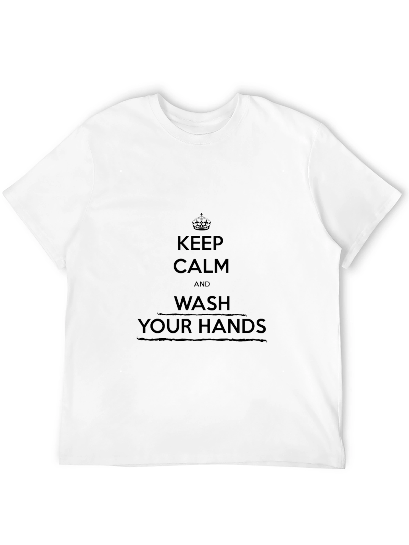 Black Keep Calm Wash Hands Black Graphic Tee - Stylish & Comfy view 12