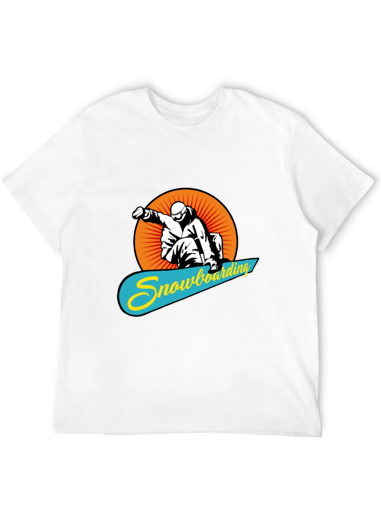 Black Snowboarding Graphic Tee - Black Crew Neck T-Shirt view 12