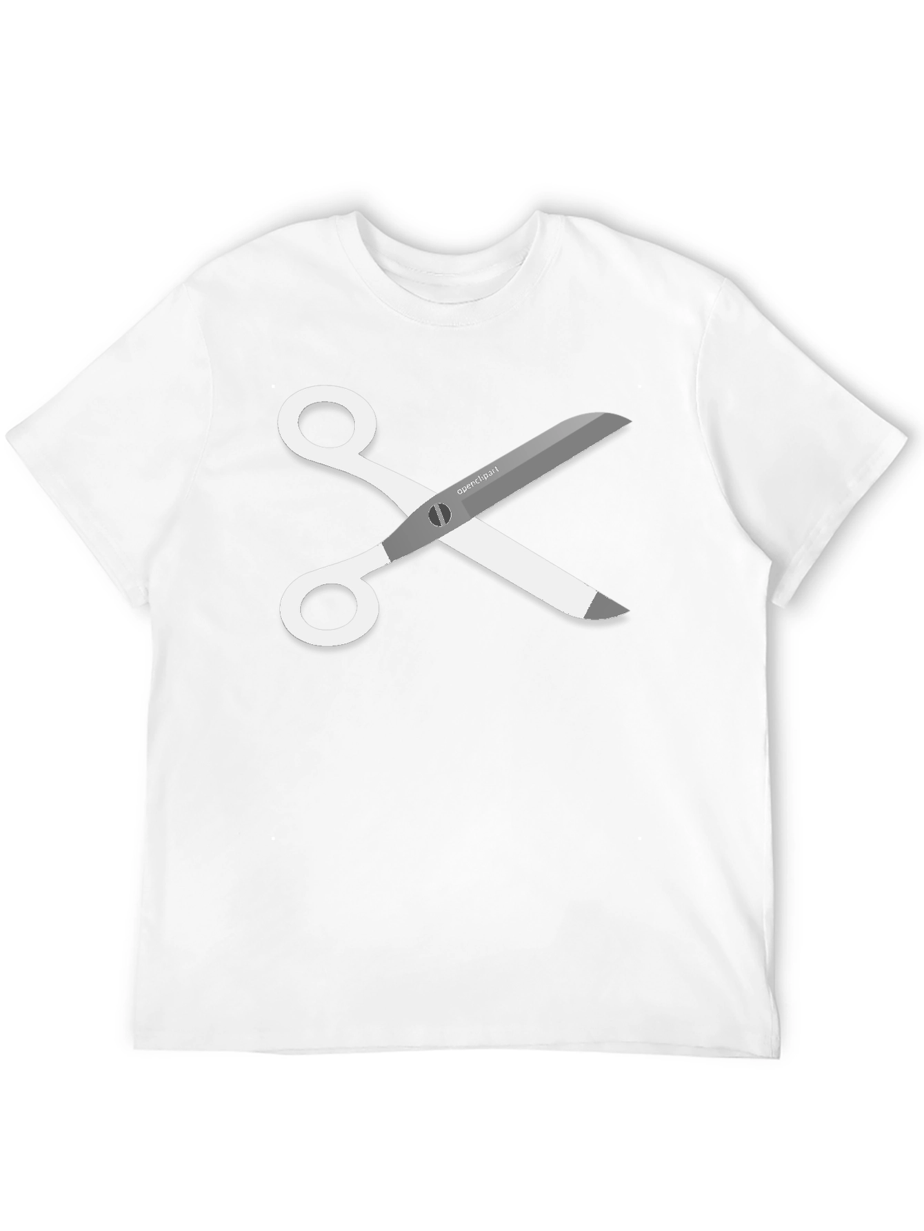 Black Scissors Graphic T-Shirt - Cool Cutting Tee view 12