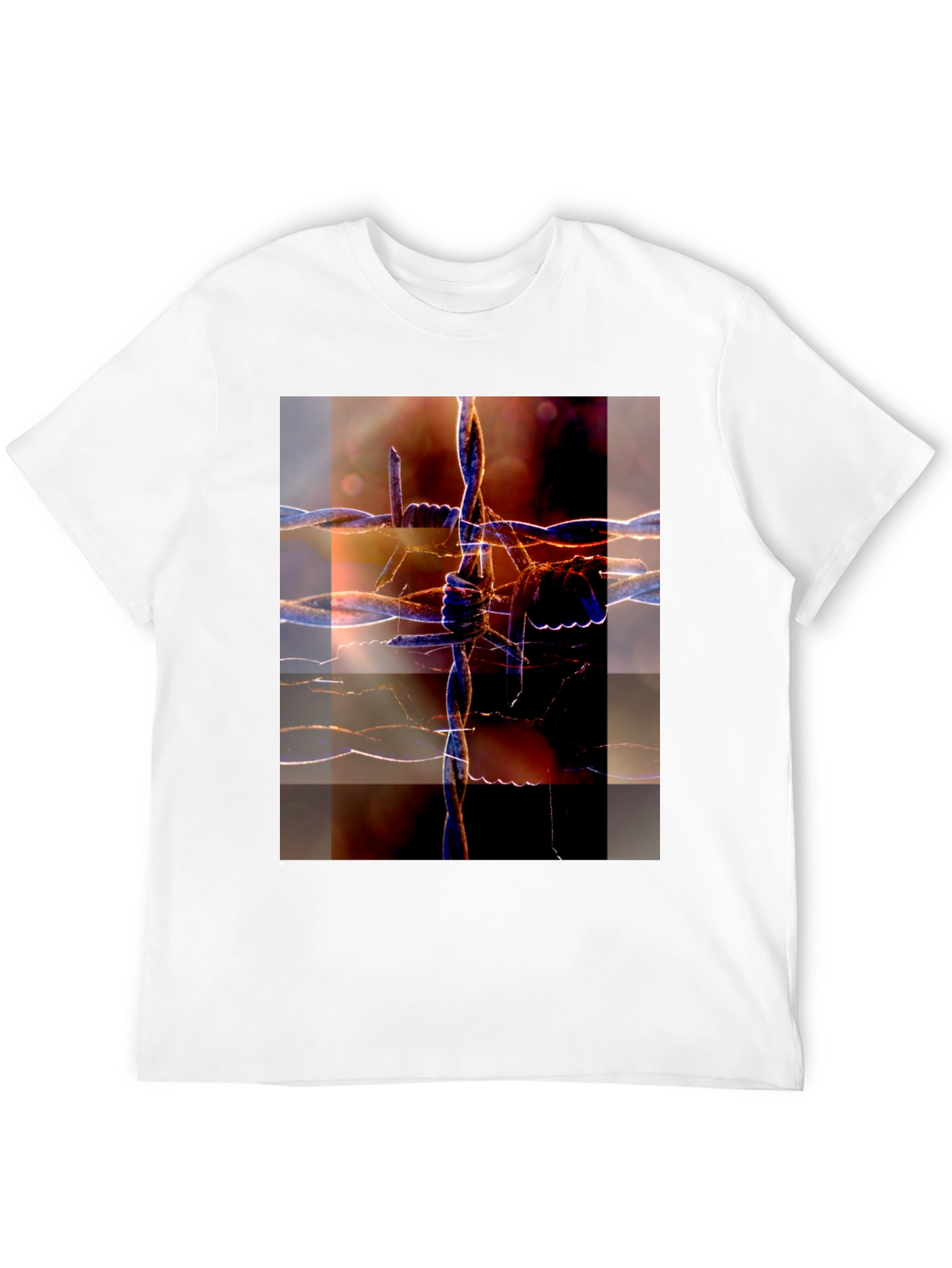 Black Barbed Wire Graphic Tee - Abstract Design view 12