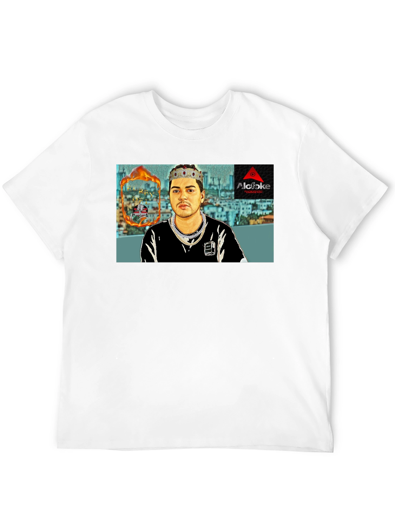 Black Alcafoke T-Shirt - King Cartoon Design view 12