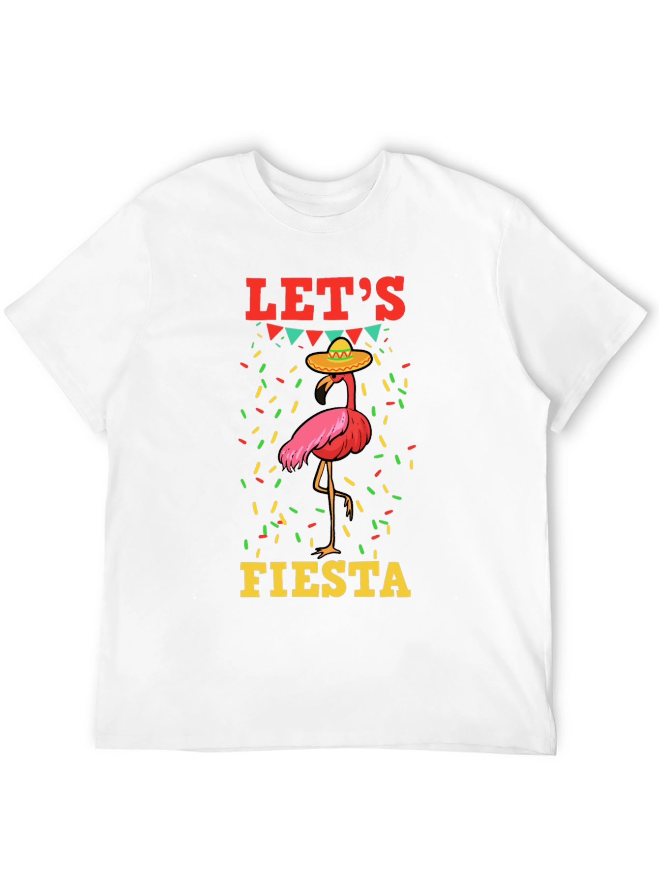 Black Let's Fiesta Flamingo Graphic T-Shirt view 12