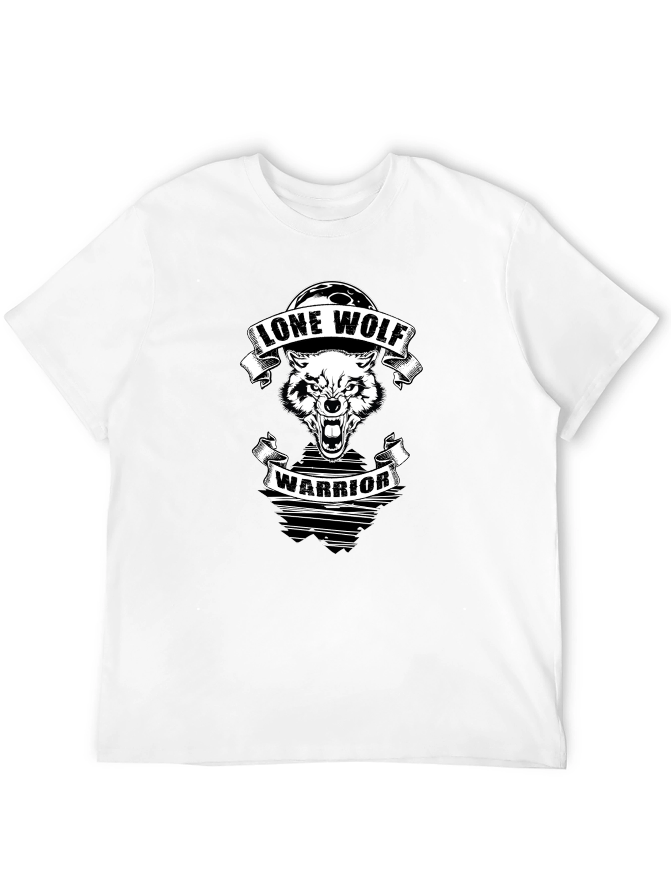 Black Lone Wolf Warrior Graphic Tee - Black view 12