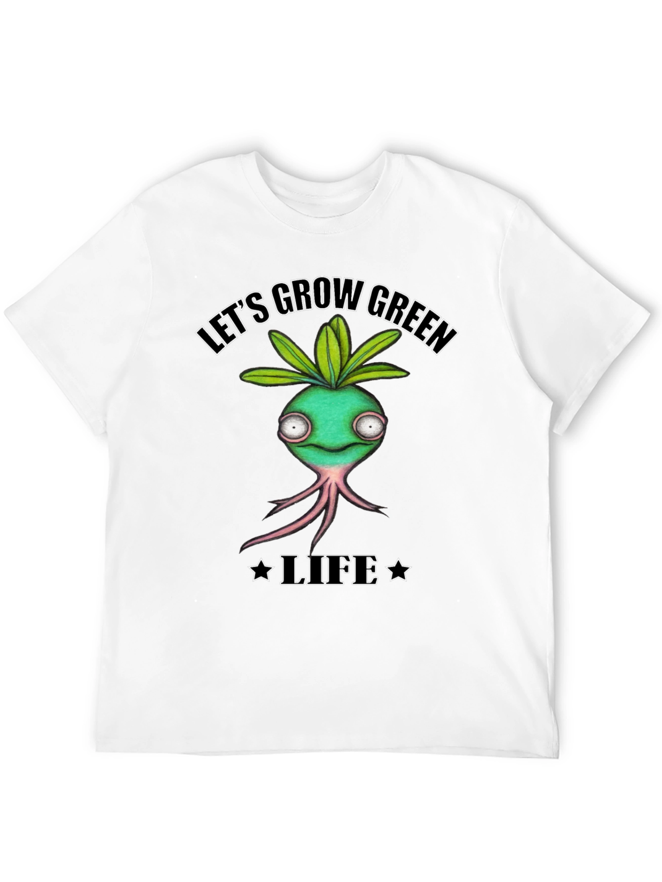 Black Let's Grow Green Life T-Shirt view 12