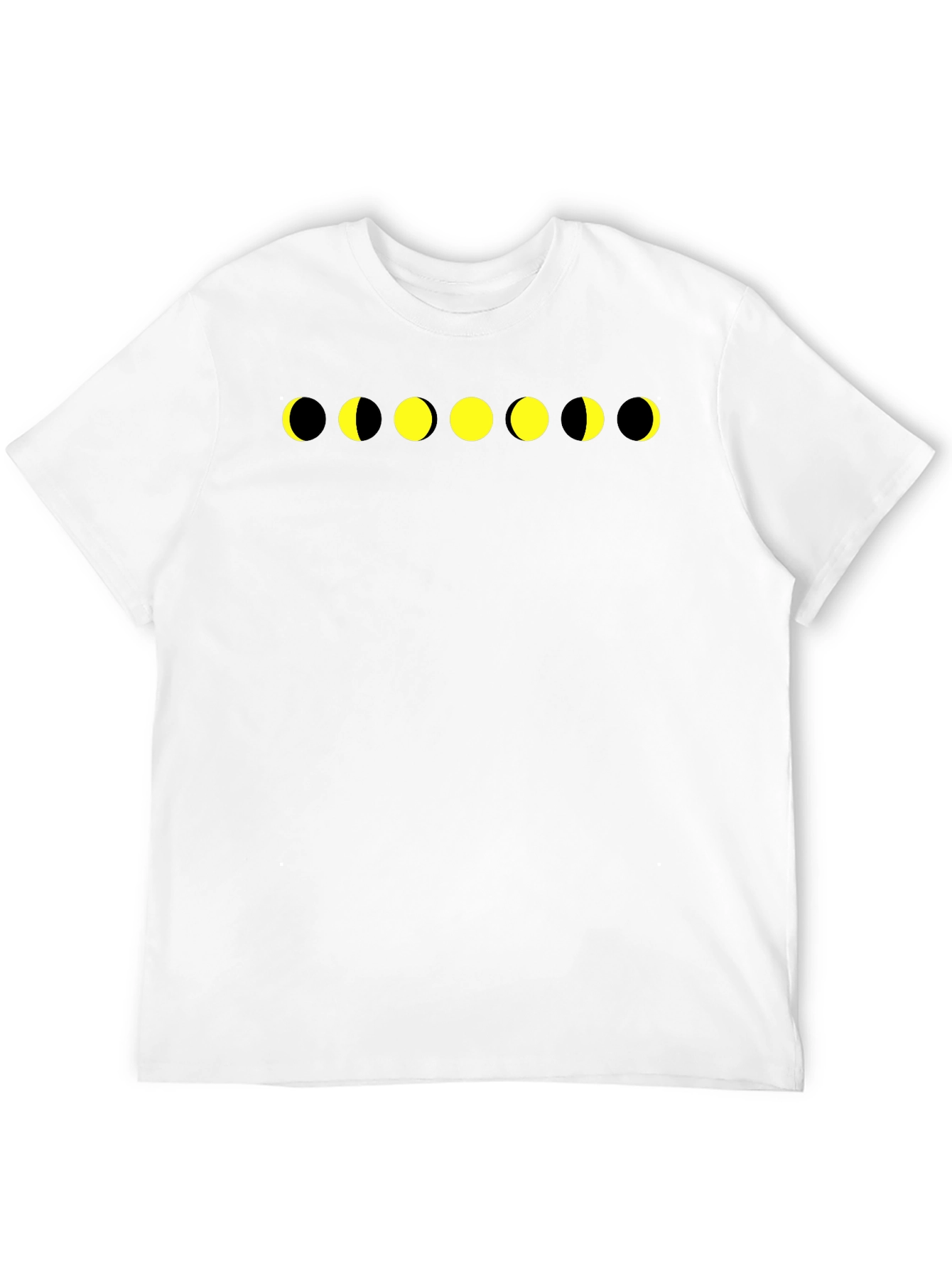 Black Lunar Phase Graphic Tee - Black Cotton T-Shirt view 12