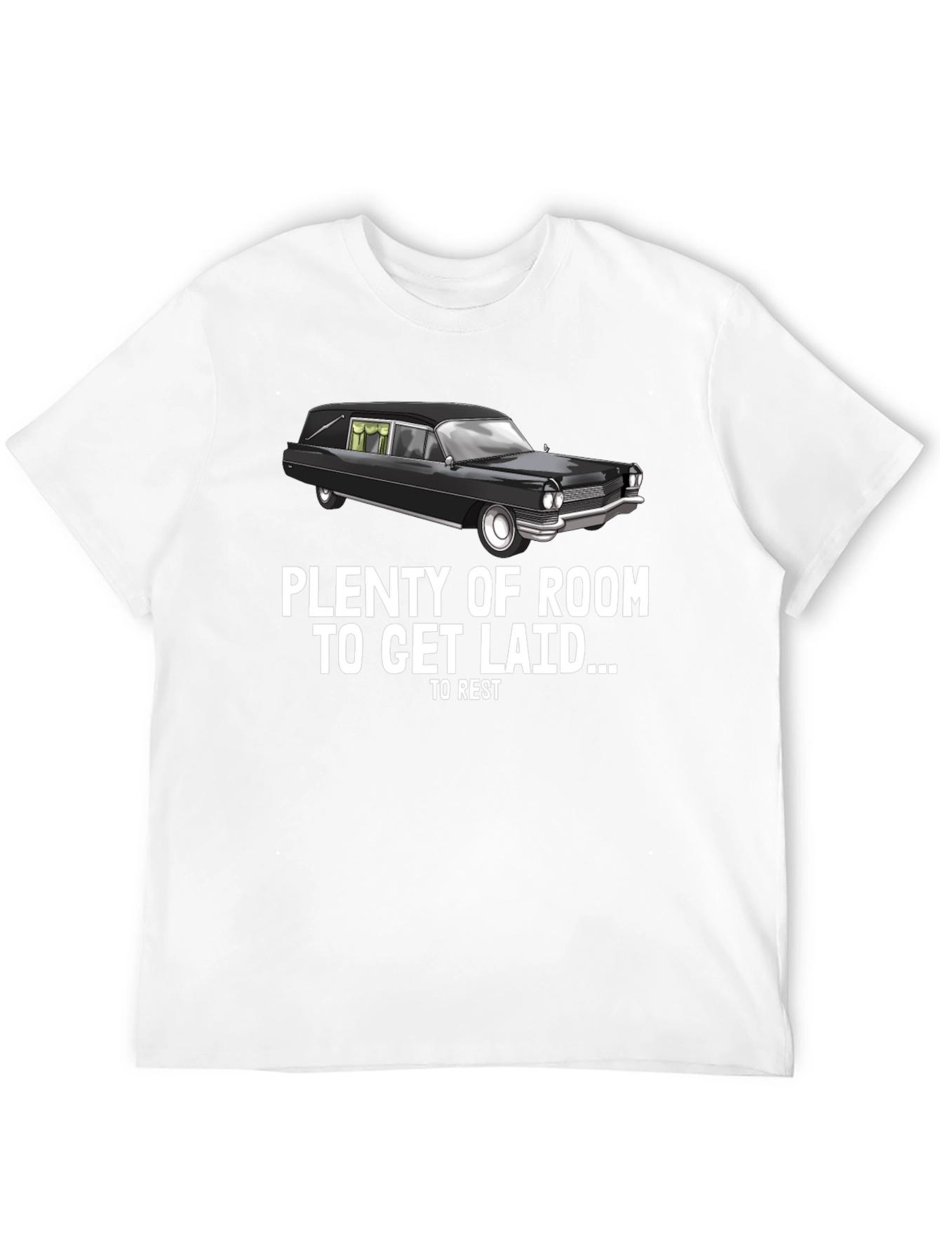 Black Plenty of Room Hearse T-Shirt - Funny Sarcastic Graphic Tee view 12