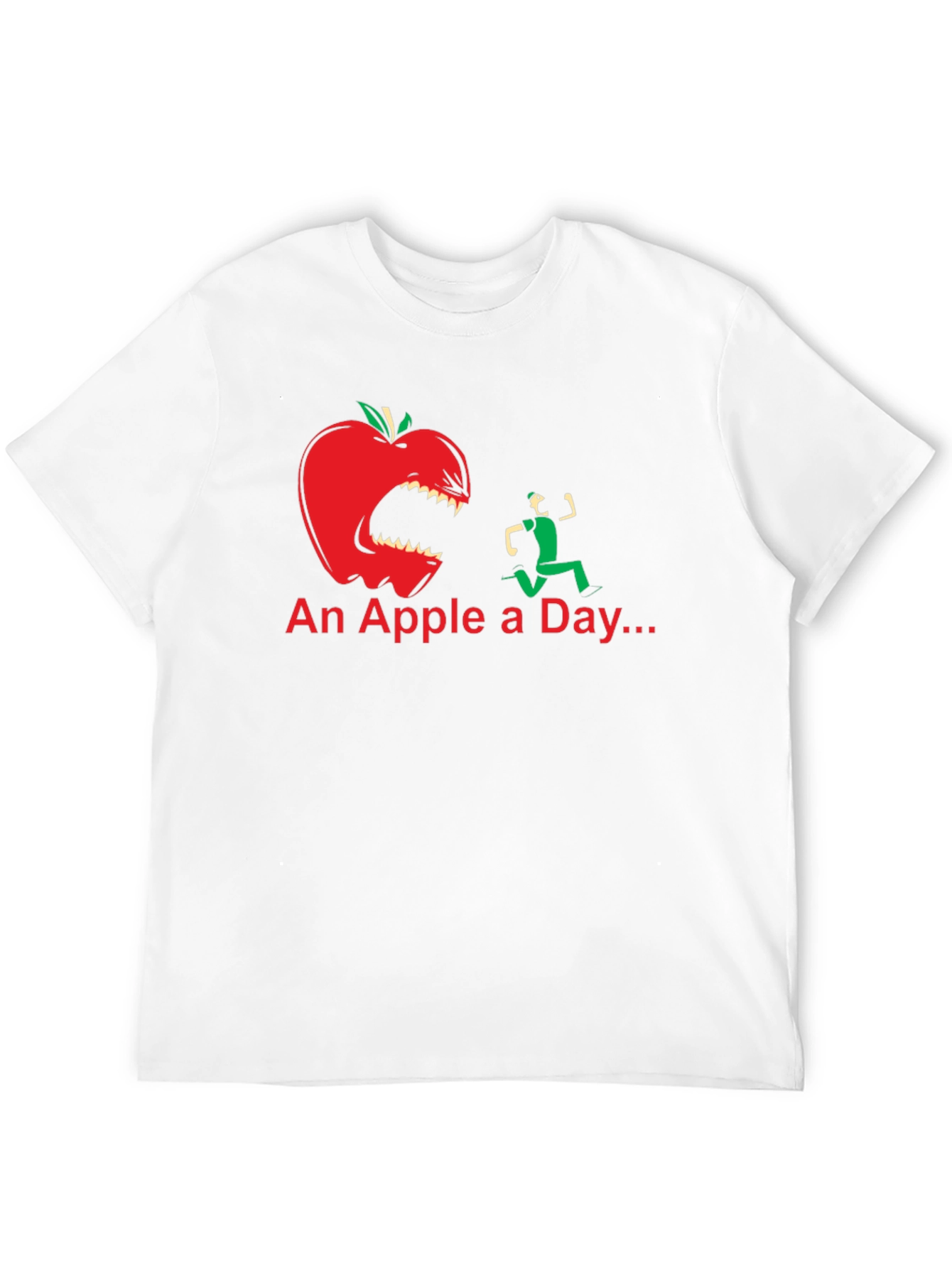 Black An Apple a Day Funny Graphic T-Shirt view 12