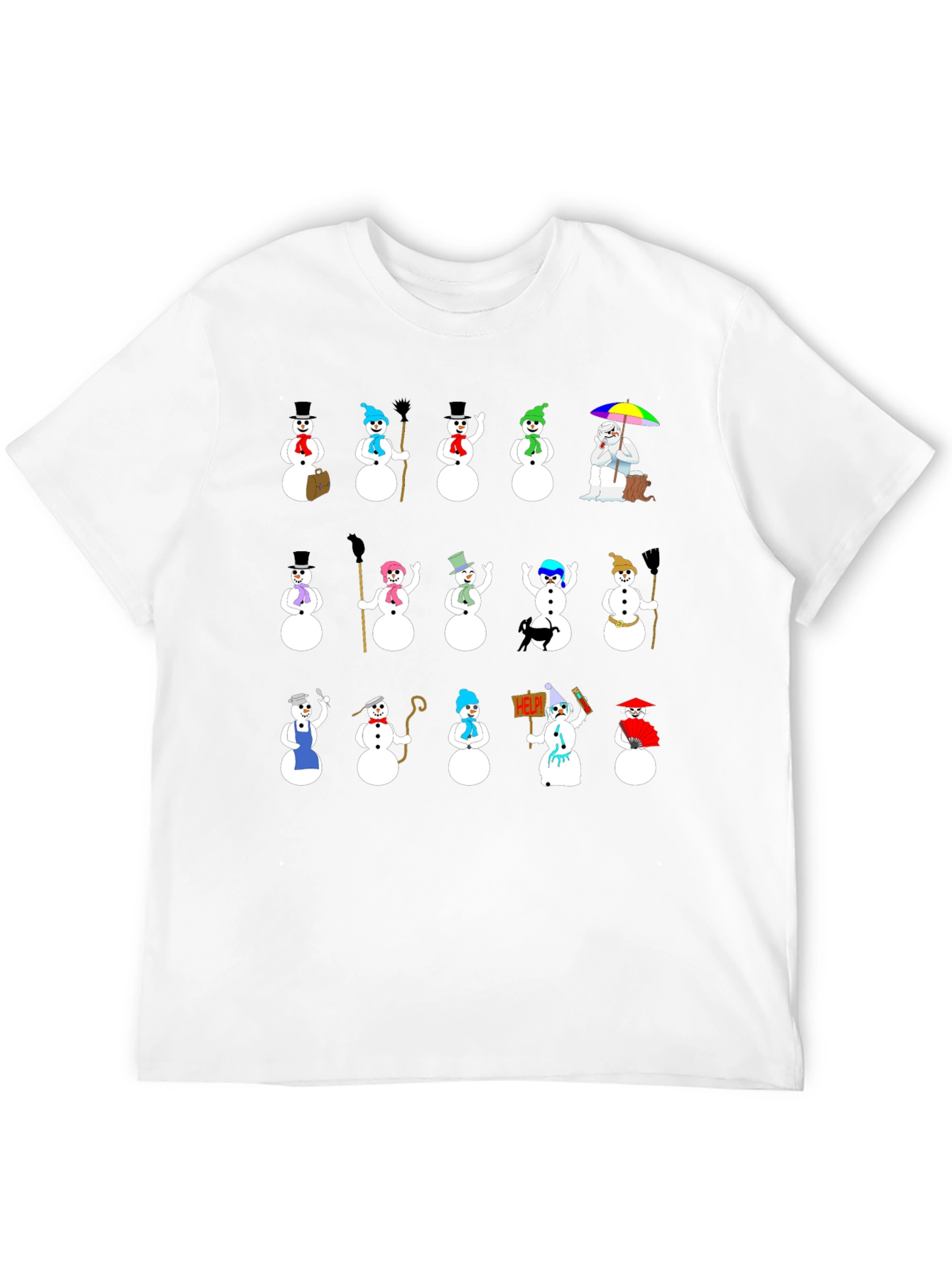 Black Novelty Snowman Graphic T-Shirt view 12