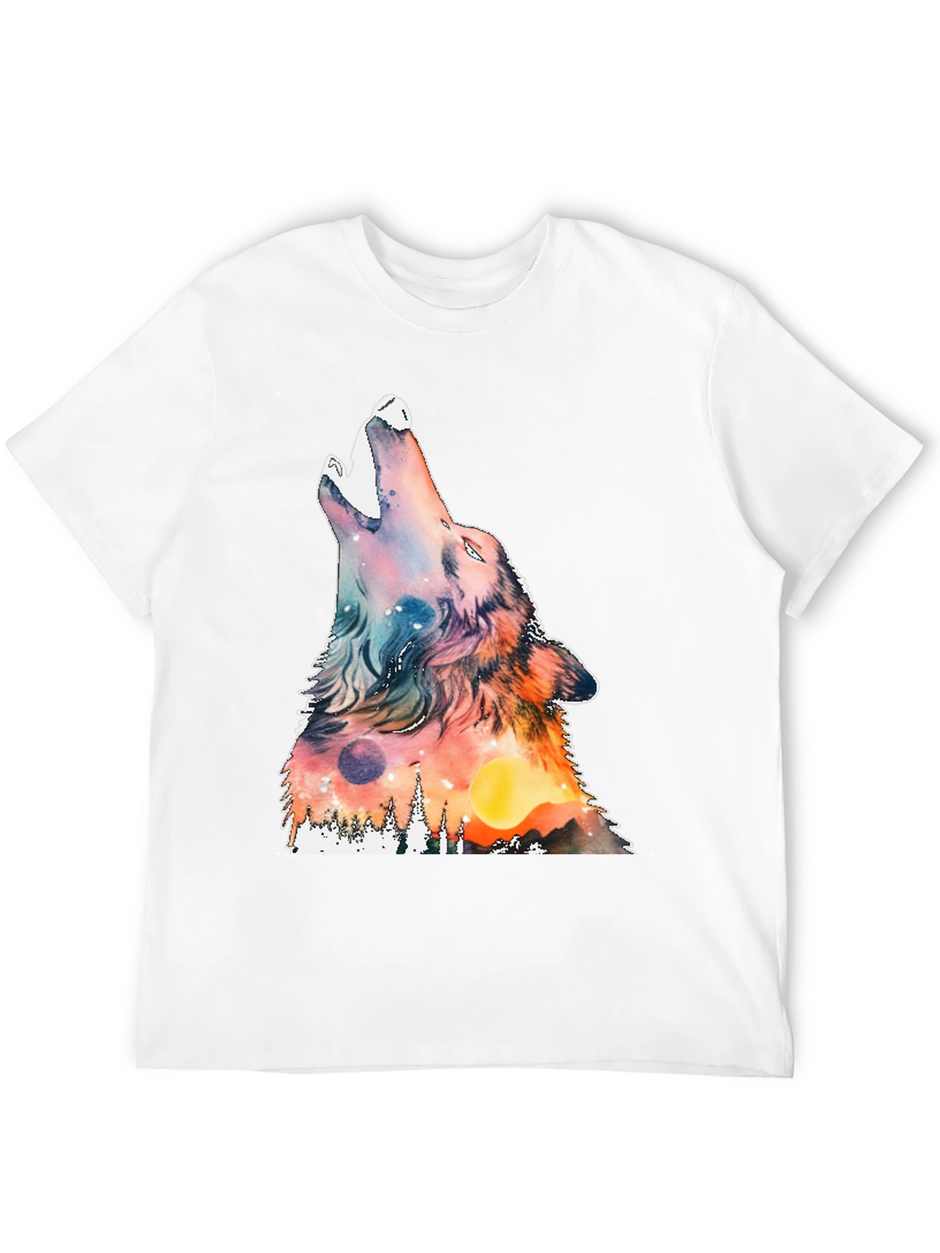 Black Wolf Howling Graphic Print Tee view 12